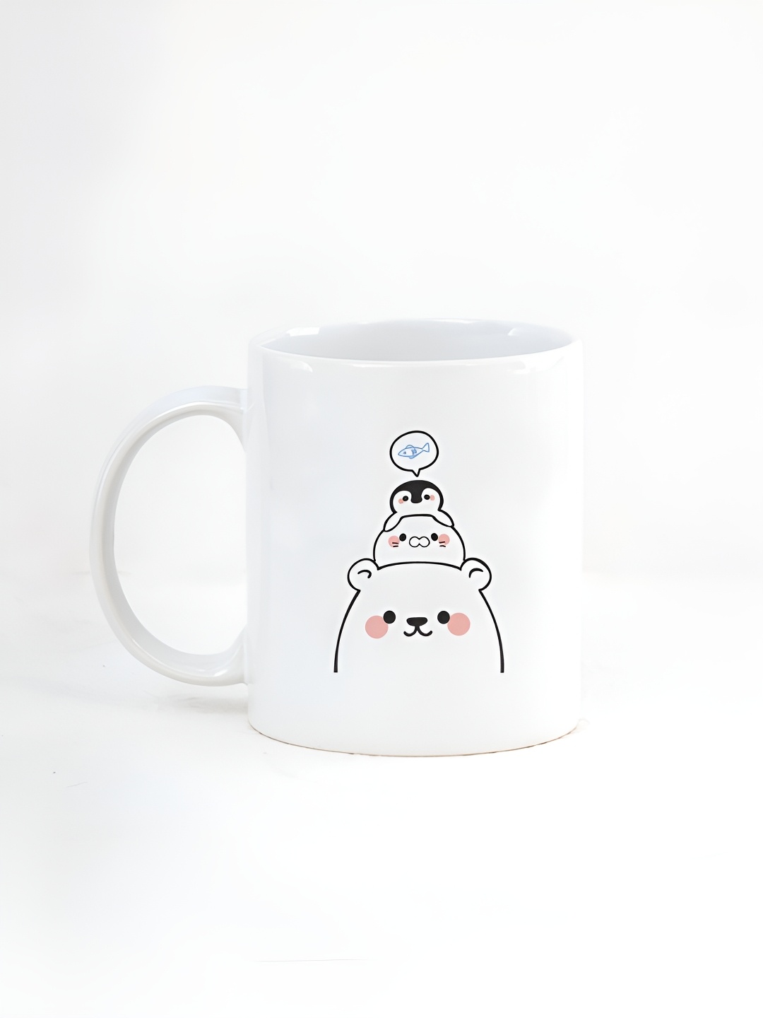 

CLAY CRAFT White & Black Printed Ceramic Glossy Mugs 350ml