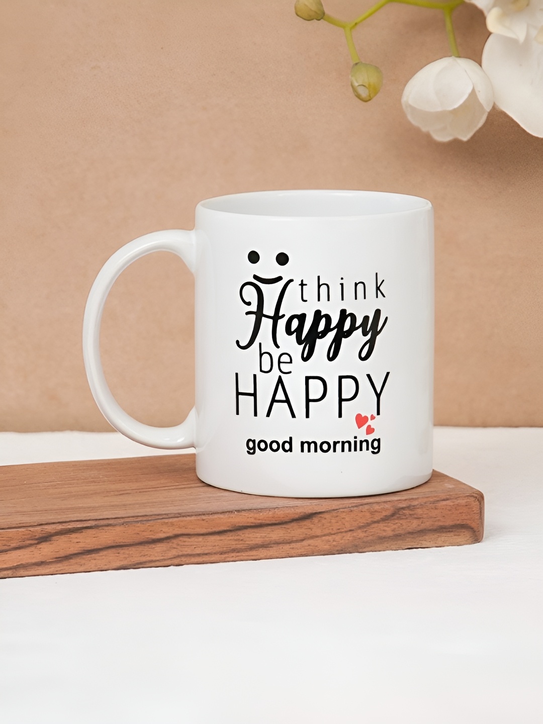 

CLAY CRAFT White & Black Text or Slogans Printed Ceramic Glossy Mug 350 ml