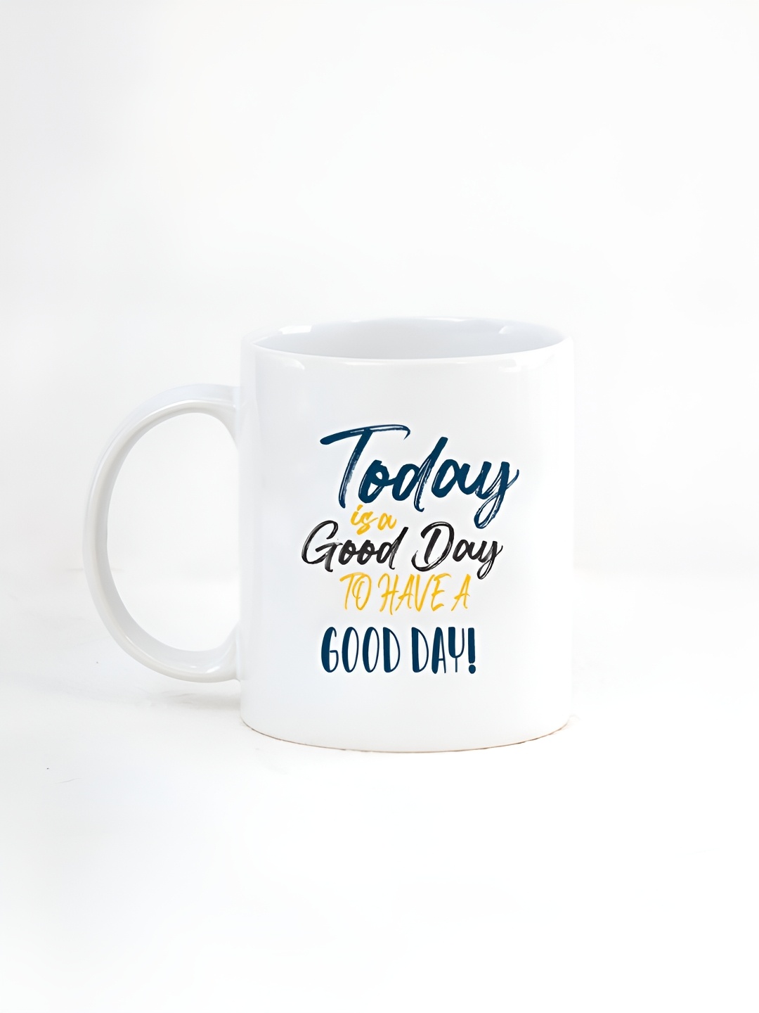 

CLAY CRAFT White & Black Text or Slogans Printed Ceramic Glossy Mug 350 ml