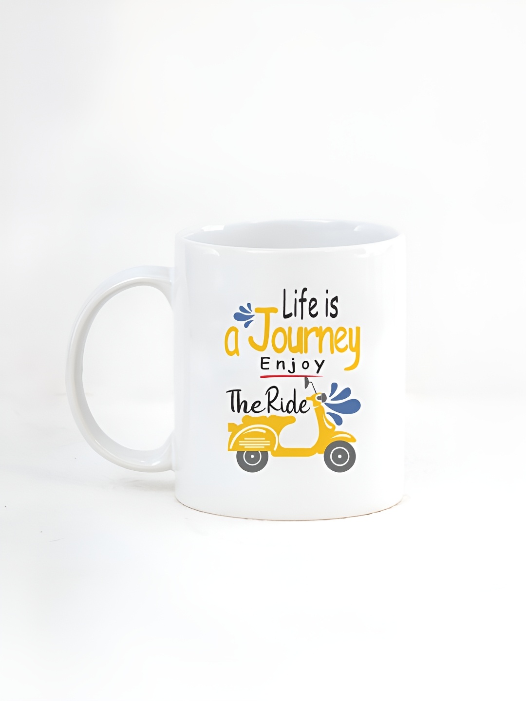 

CLAY CRAFT White & Yellow Text or Slogans Printed Ceramic Glossy Mug 350 ml