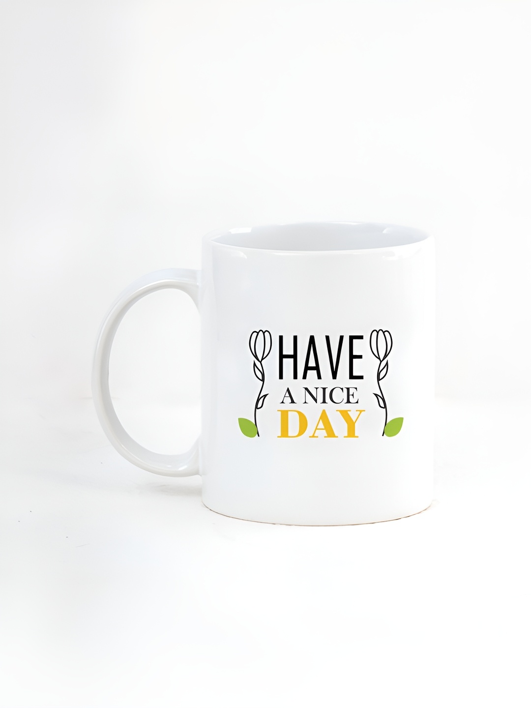 

CLAY CRAFT White & Black Text or Slogans Printed Ceramic Glossy Mug 350 ml