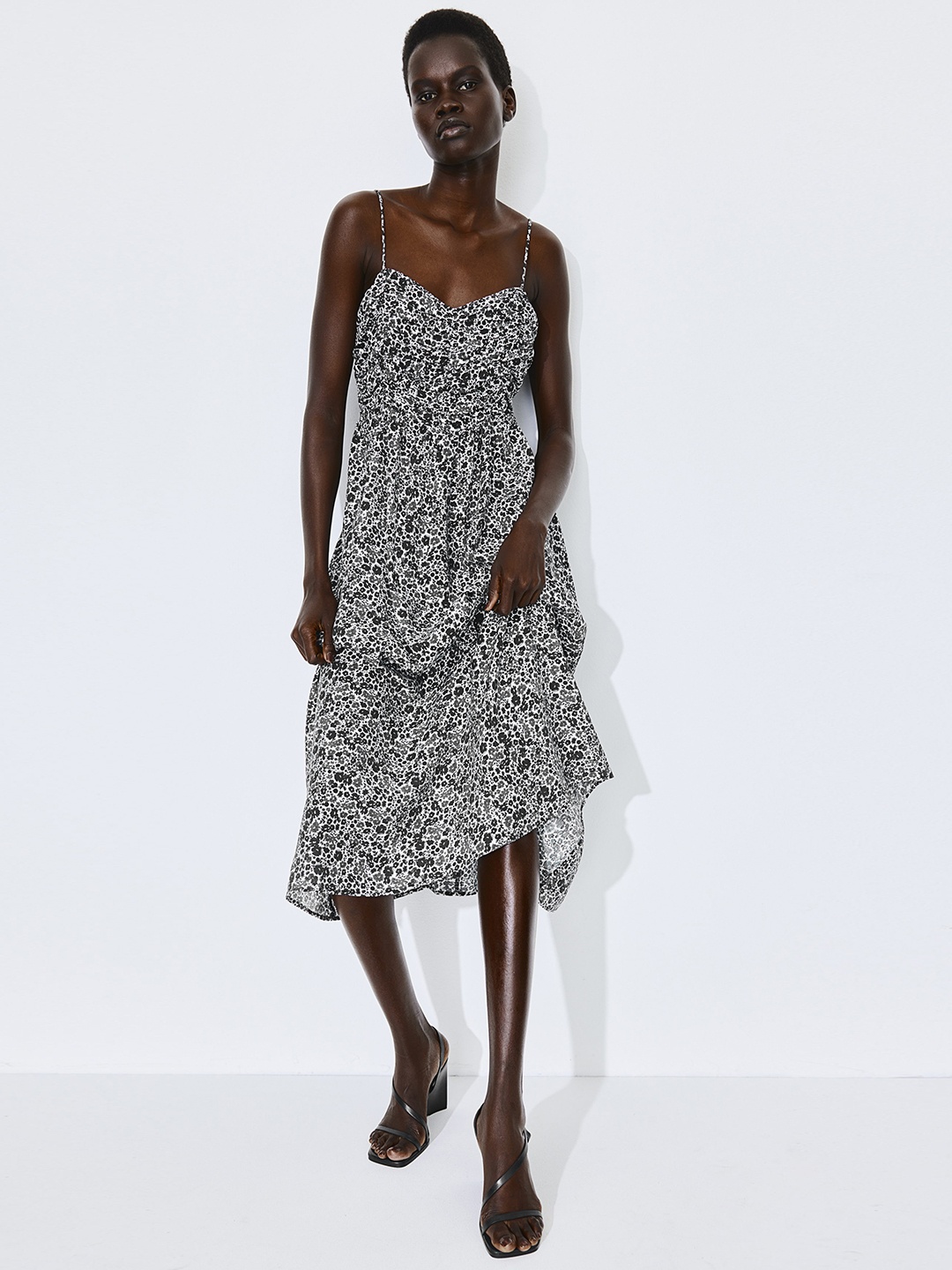 

H&M Women Gathered-Bodice Dress, White