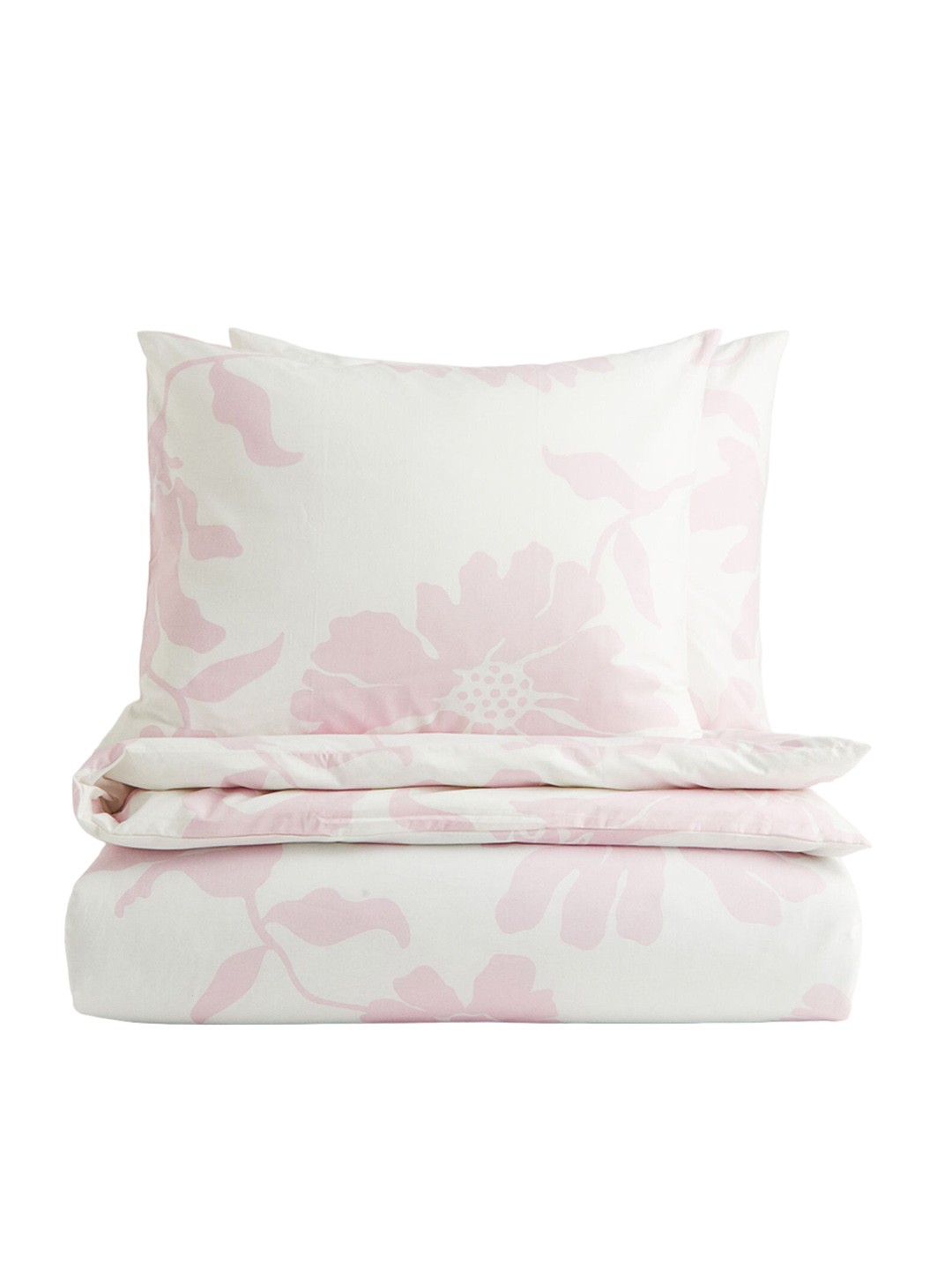 

H&M White & Pink Floral Pure Cotton Double Duvet Cover Set