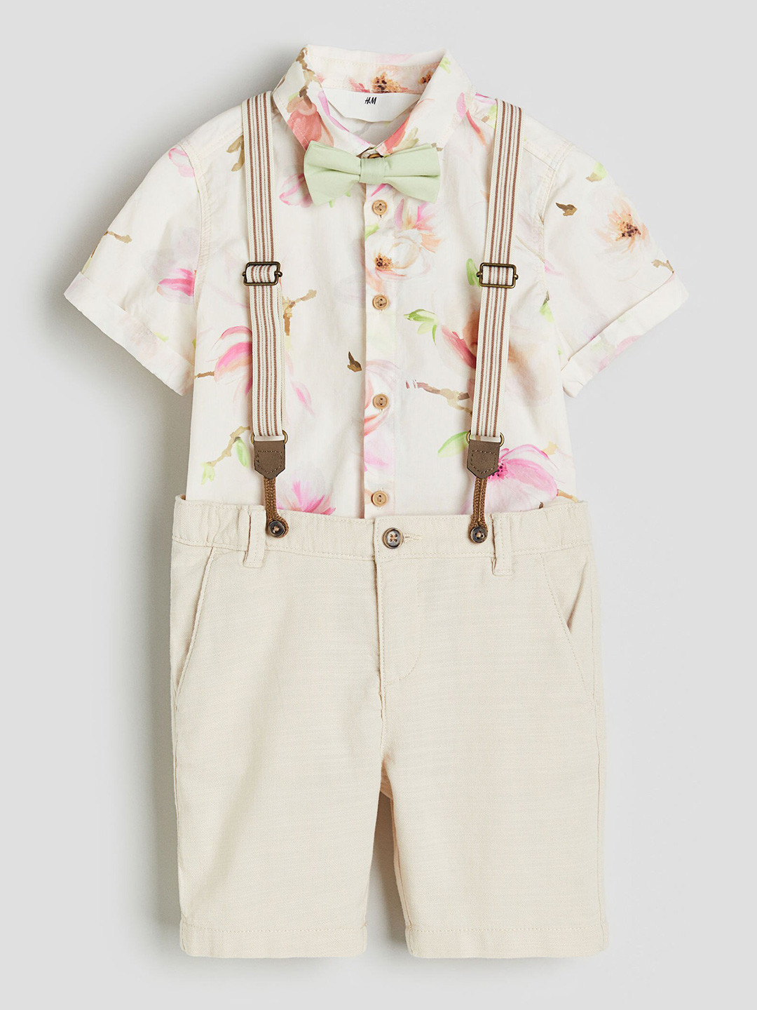 

H&M Boys Pure Cotton 4-Piece Dressy Set, Beige