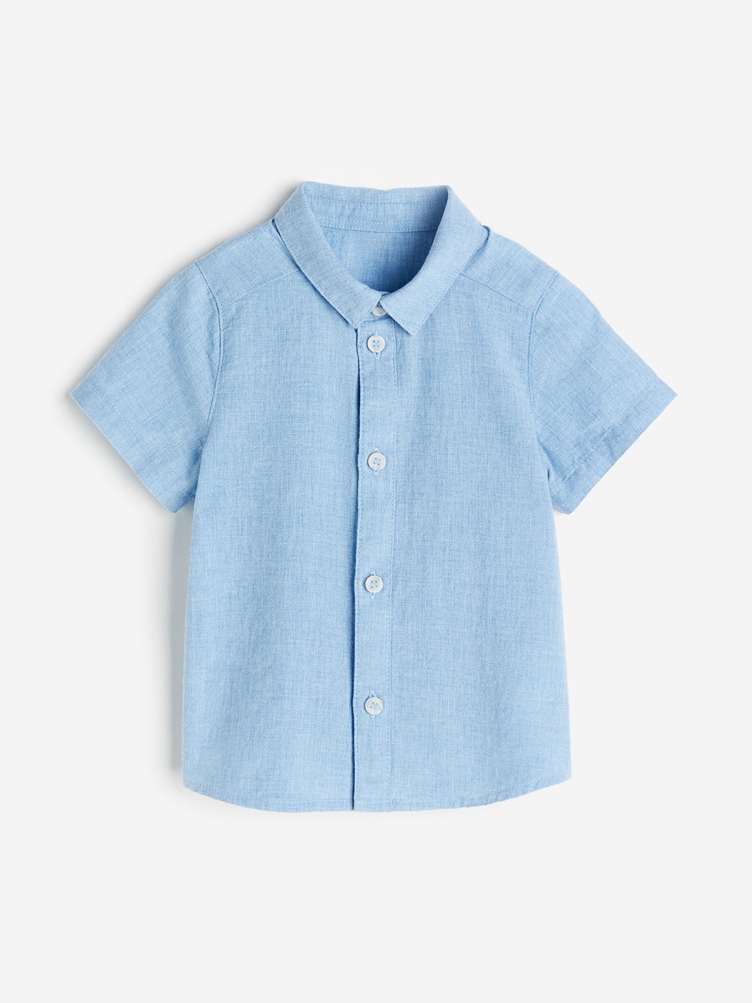 

H&M Boys Short-Sleeved Cotton Shirt, Blue