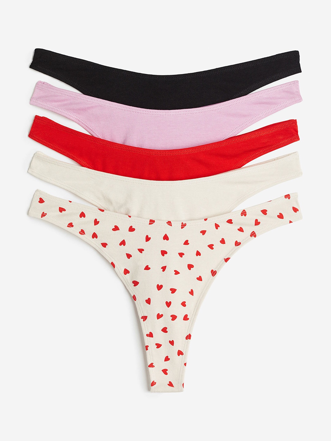 

H&M 5-Pack Cotton Thong Briefs, Beige
