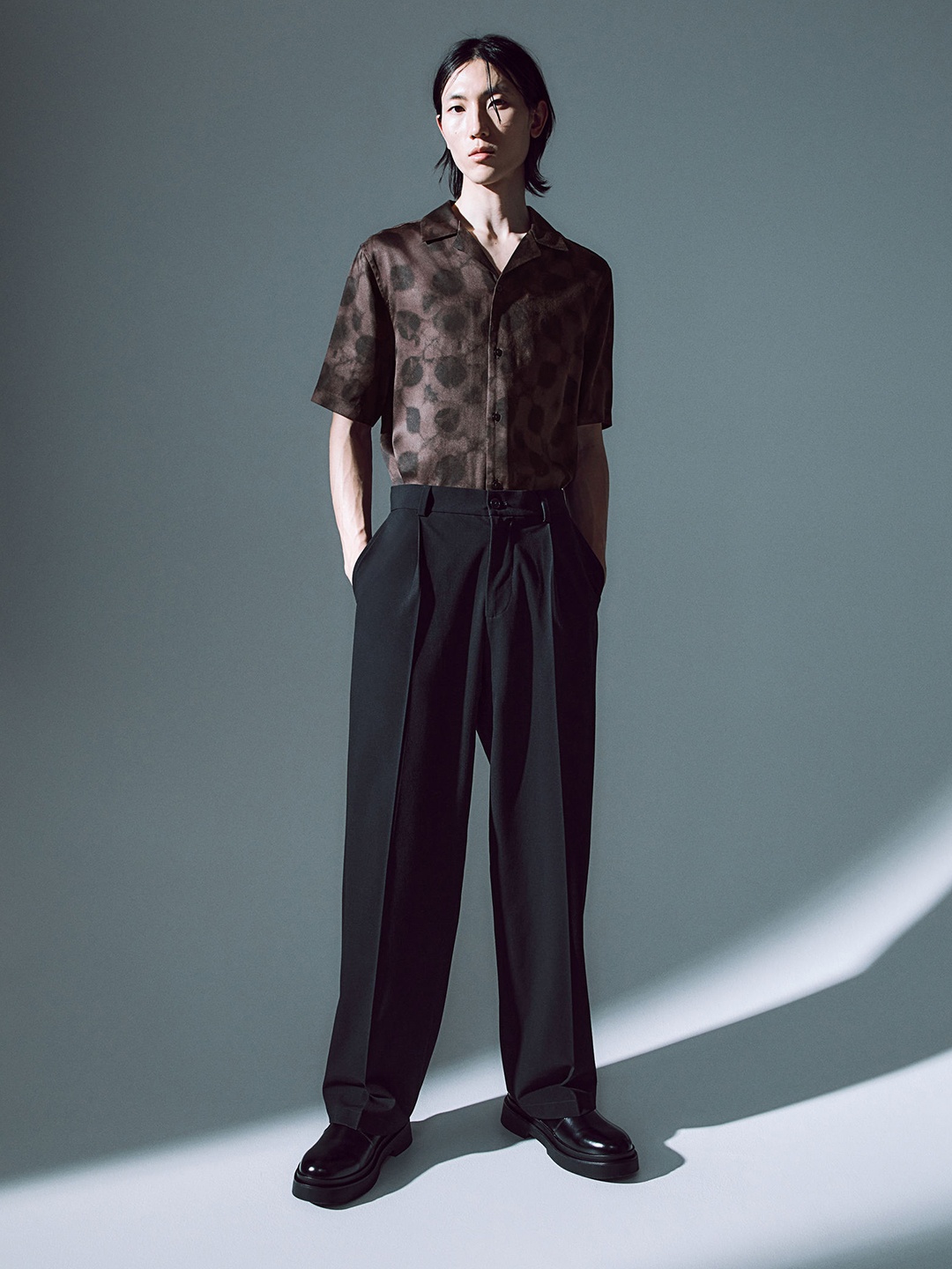 

H&M Regular Fit Lyocell Resort Shirt, Brown