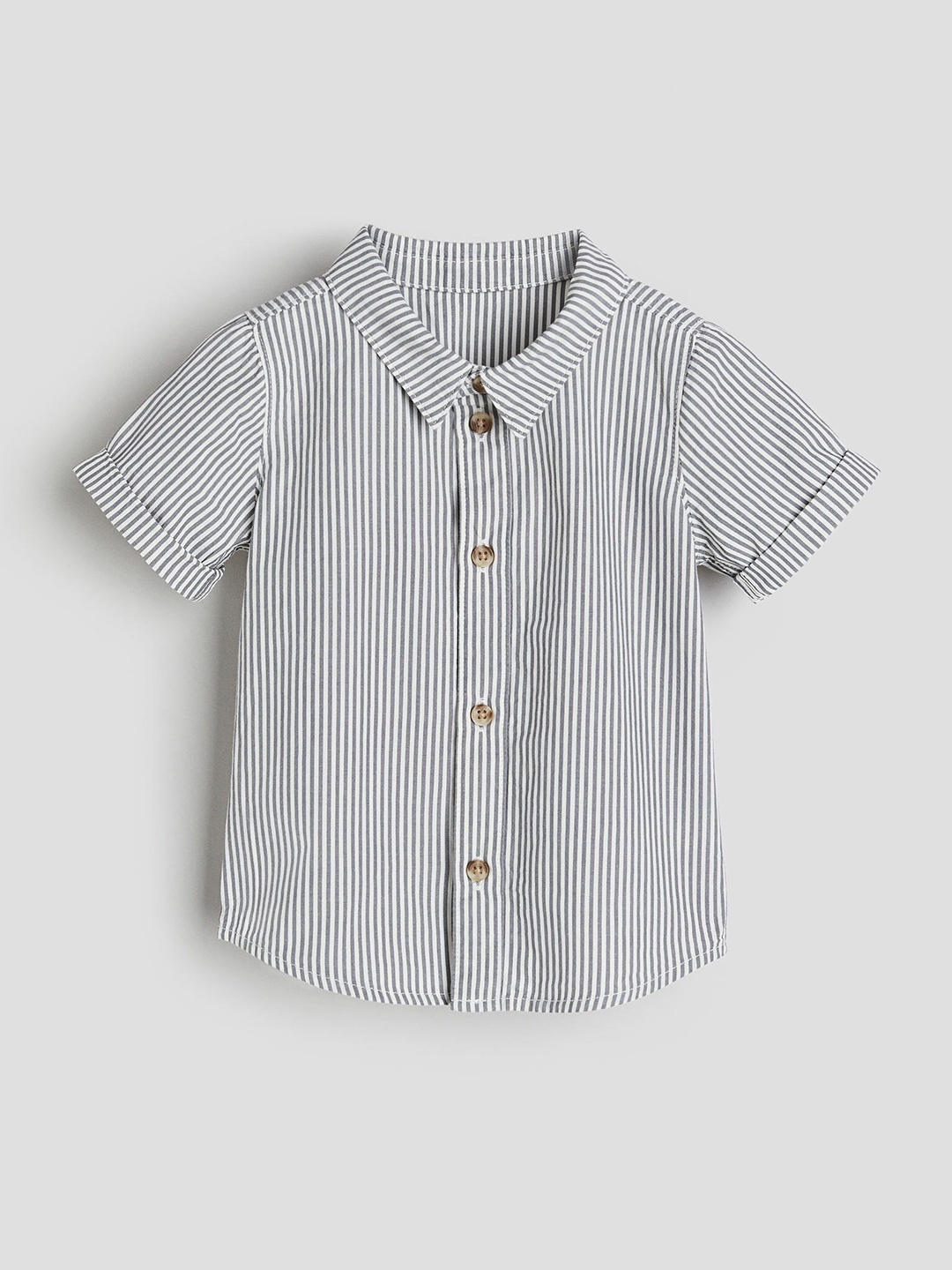 

H&M Infant Boys Short-Sleeved Cotton Shirt, White