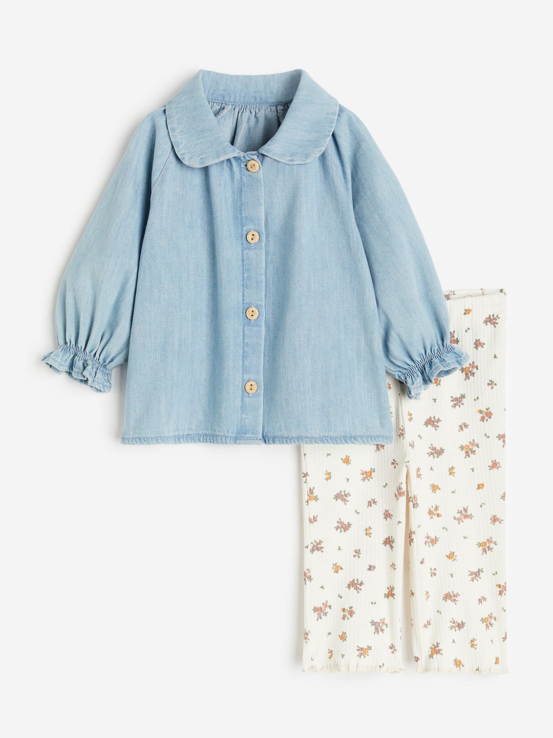 

H&M Infant Girls 2-Piece Cotton Set, Blue