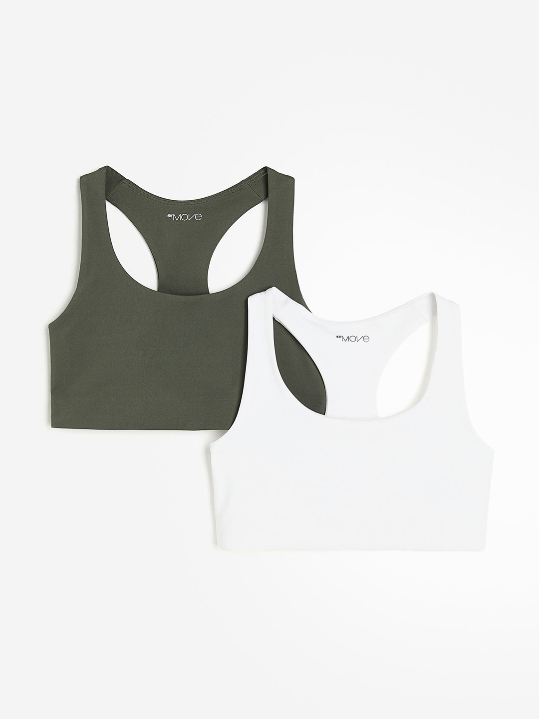 

H&M 2-Pack Medium Support Sports Bras, Green