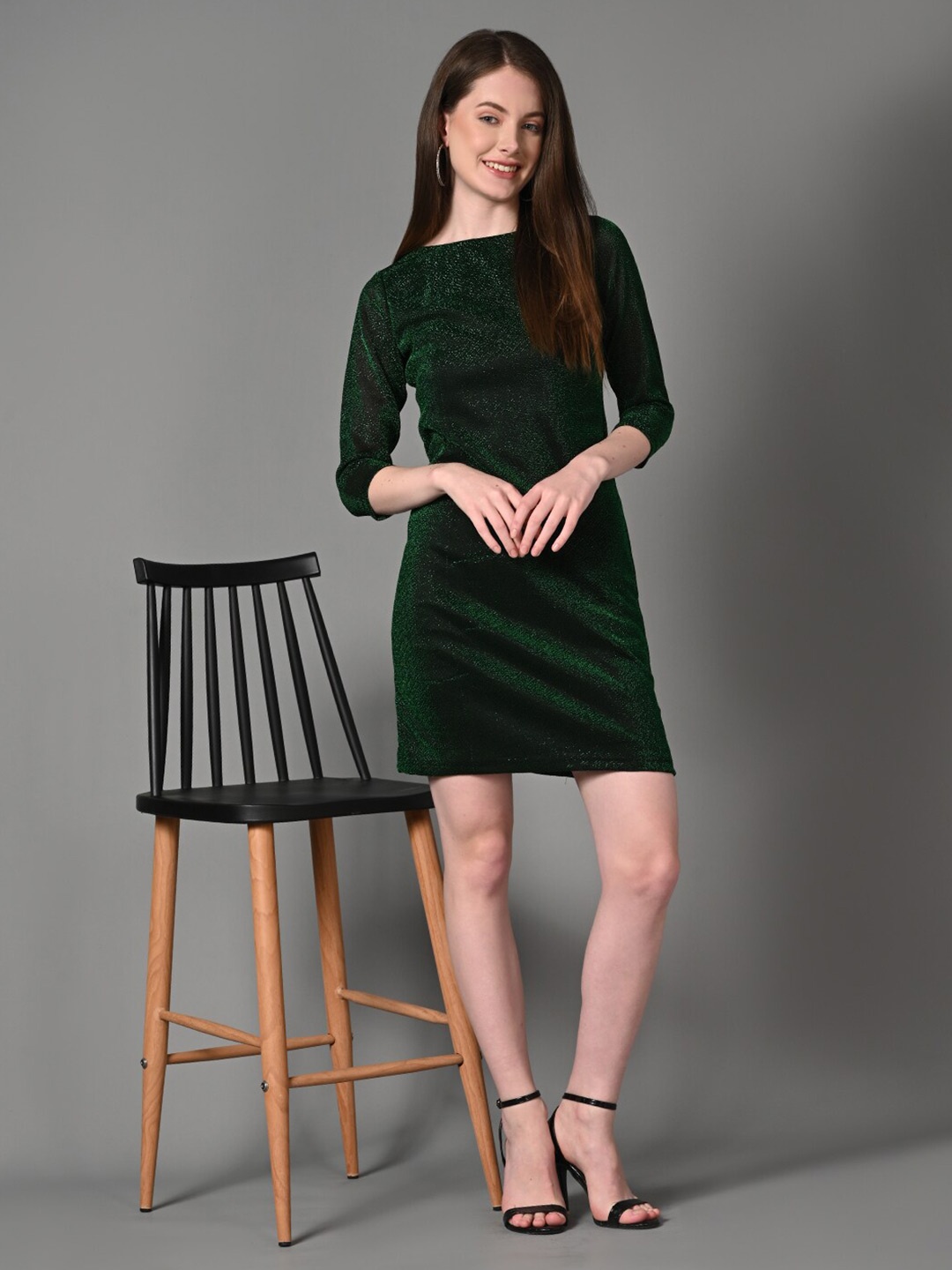 

Justin Whyte Lachelle Full Sleeves Sheath Dress, Green
