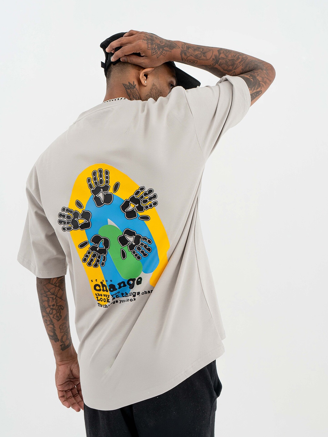 

Skewdeck Printed Short Sleeves Cotton T-shirt, Beige