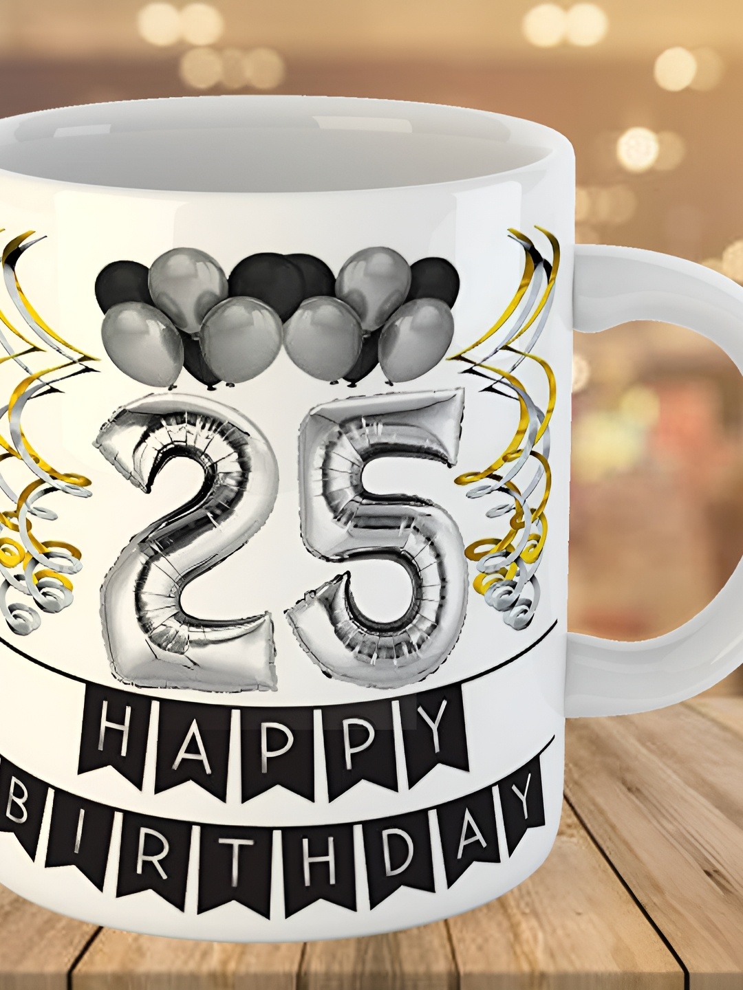 

Keviv White & Grey Text or Slogans Printed Ceramic Glossy Mug 325 ml