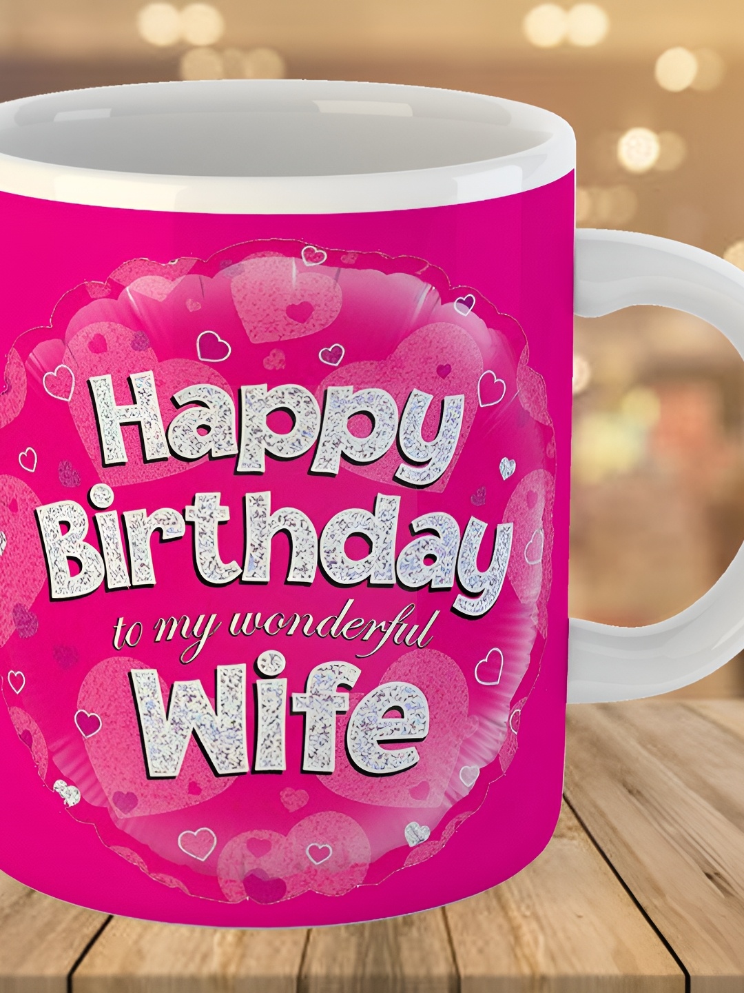 

Keviv Pink & White Text or Slogans Printed Ceramic Glossy Mug 325 ml