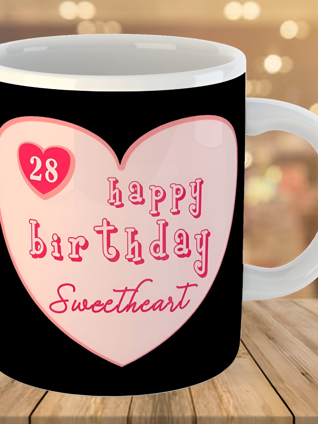 

Keviv Black & Pink Text or Slogans Printed Ceramic Glossy Mug 325 ml