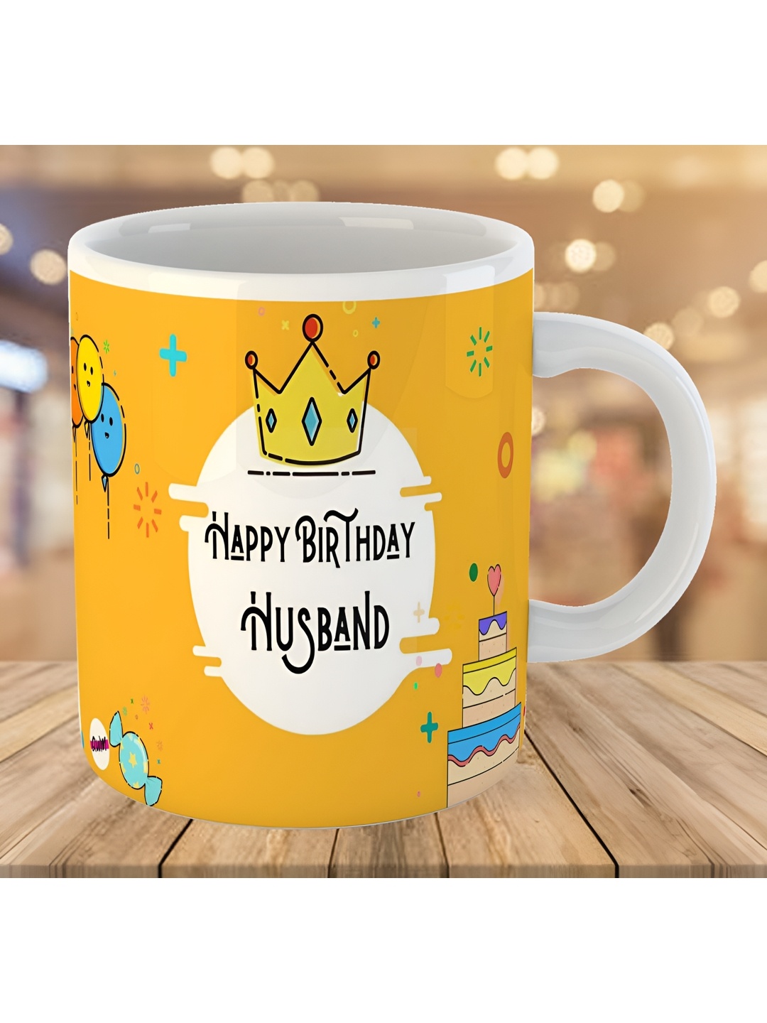

Keviv Yellow & White Text or Slogans Printed Ceramic Glossy Mug 325 ml