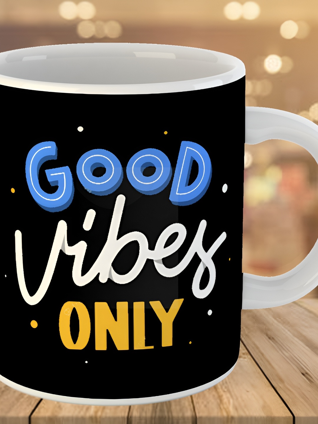 

Keviv Black & Blue Text or Slogans Printed Ceramic Glossy Mug 325 ml