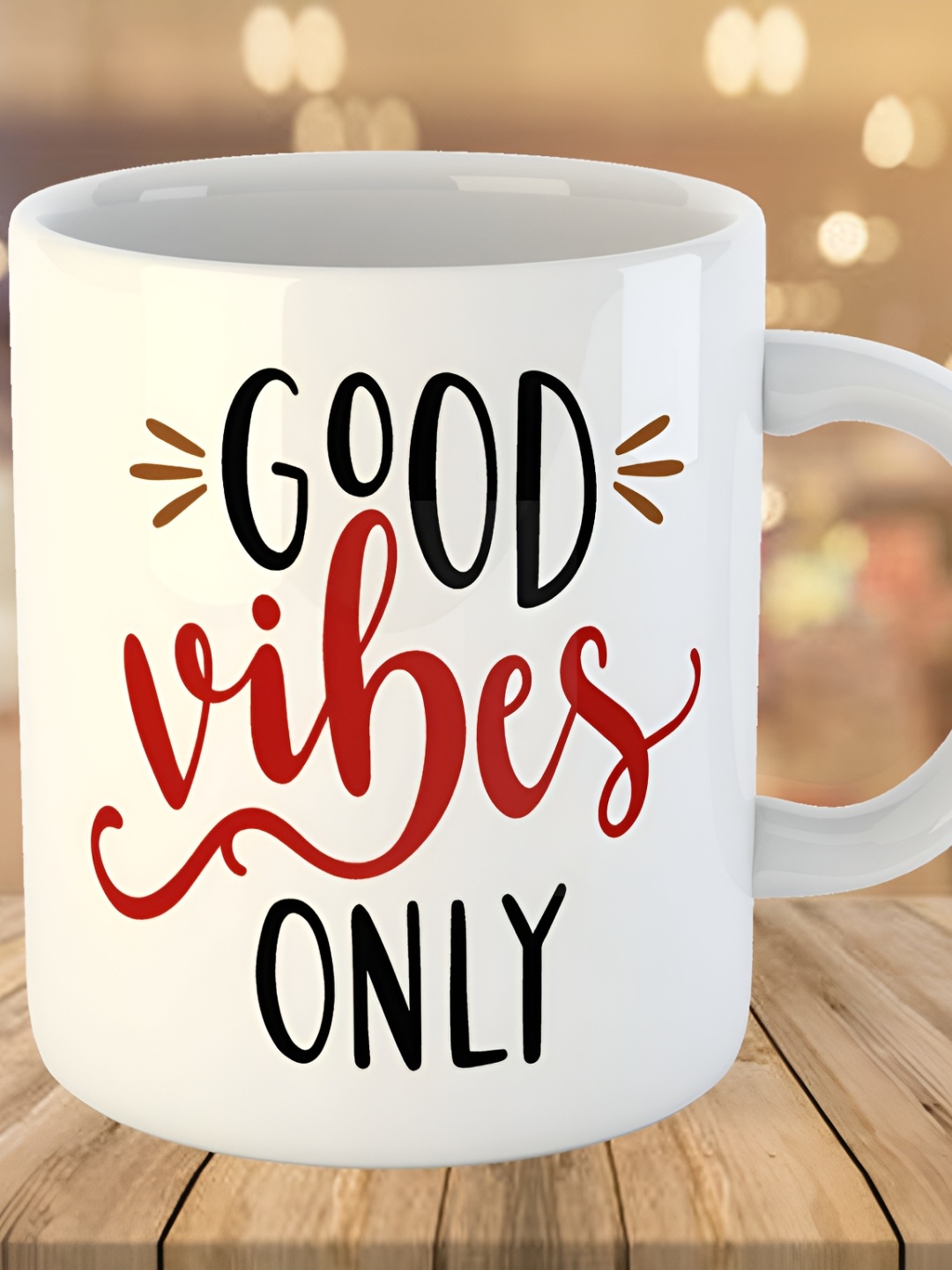 

Keviv White & Red Text or Slogans Printed Ceramic Glossy Mug 325 ml