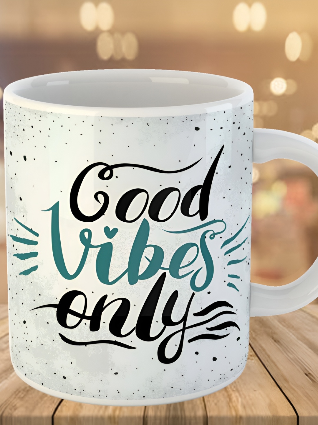 

Keviv White & Black Text or Slogans Printed Ceramic Glossy Mug 325 ml