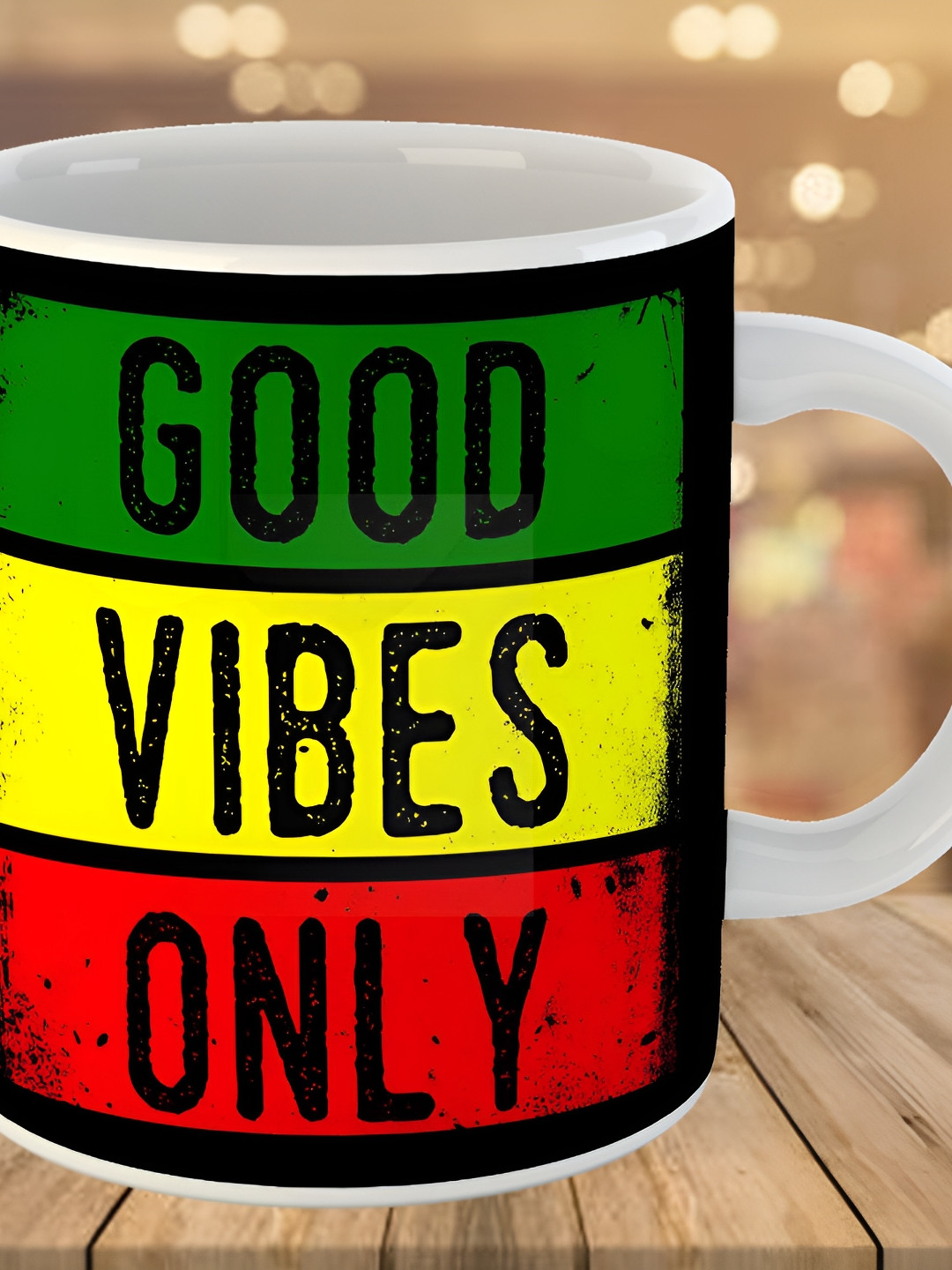 

Keviv Green & Yellow Text or Slogans Printed Ceramic Glossy Mugs 325 ml