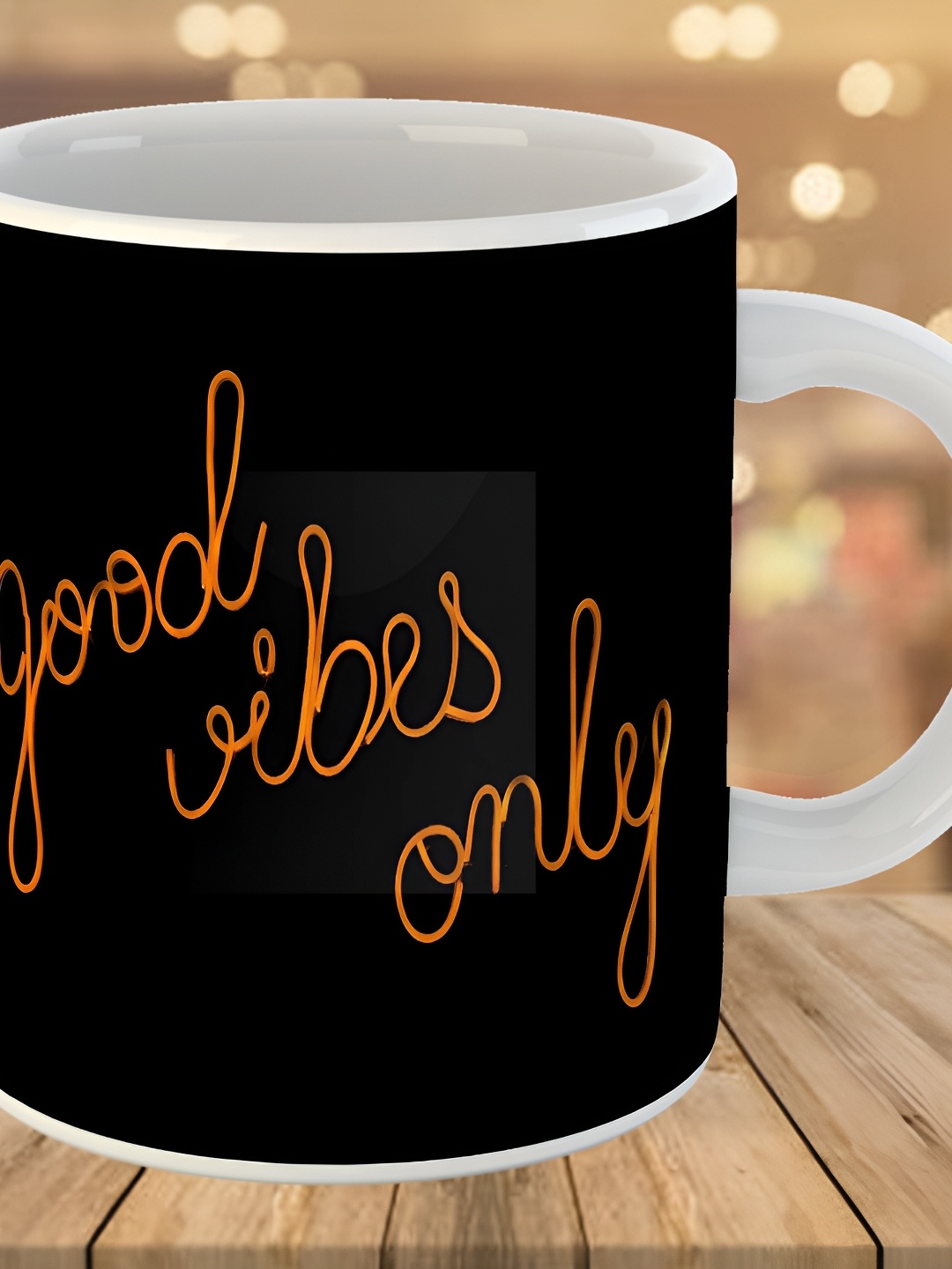 

Keviv Black & Orange Text or Slogans Printed Ceramic Glossy Mug 325 ml