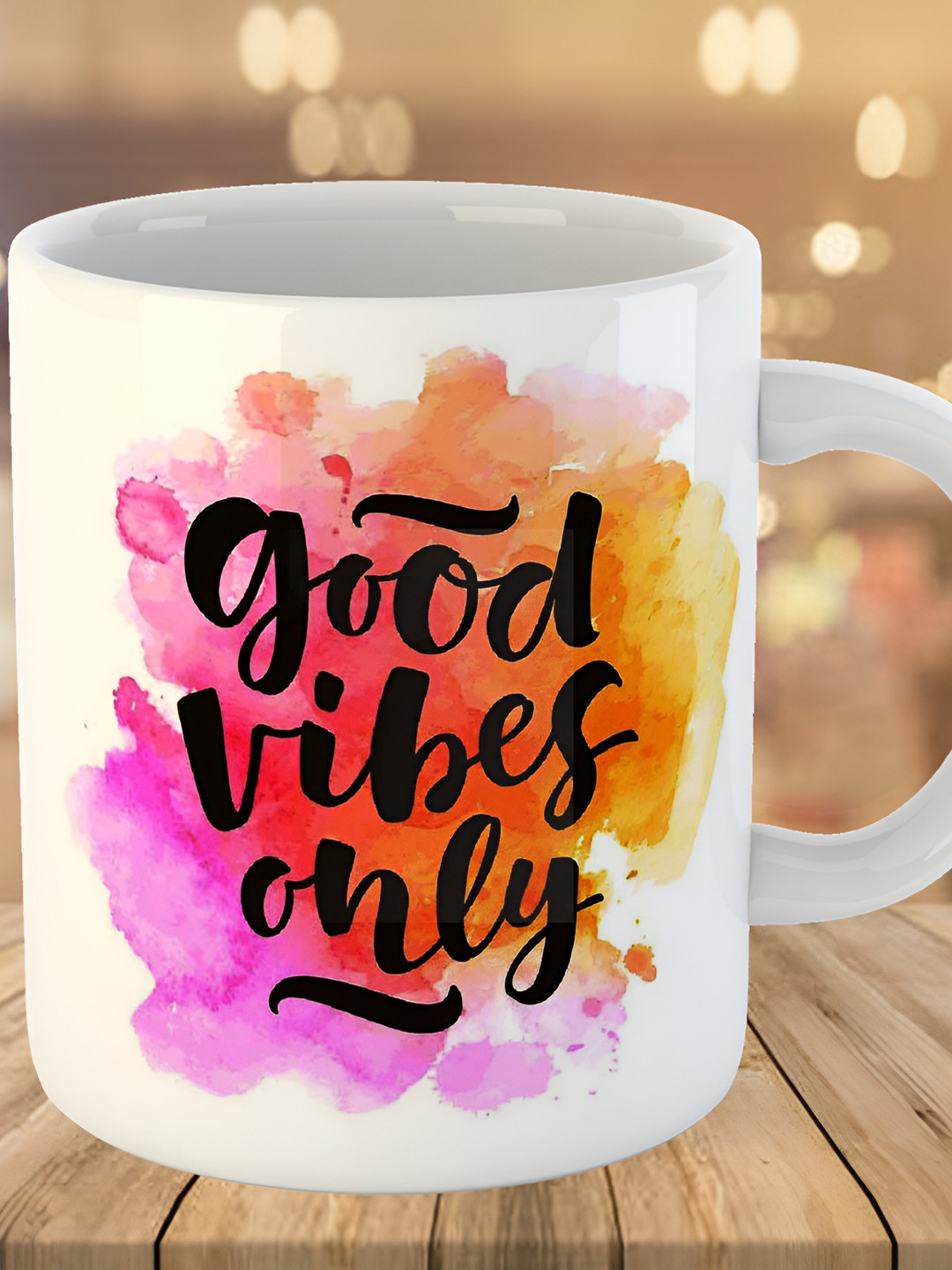 

Keviv White & Pink Text or Slogans Printed Ceramic Glossy Mug 325 ml