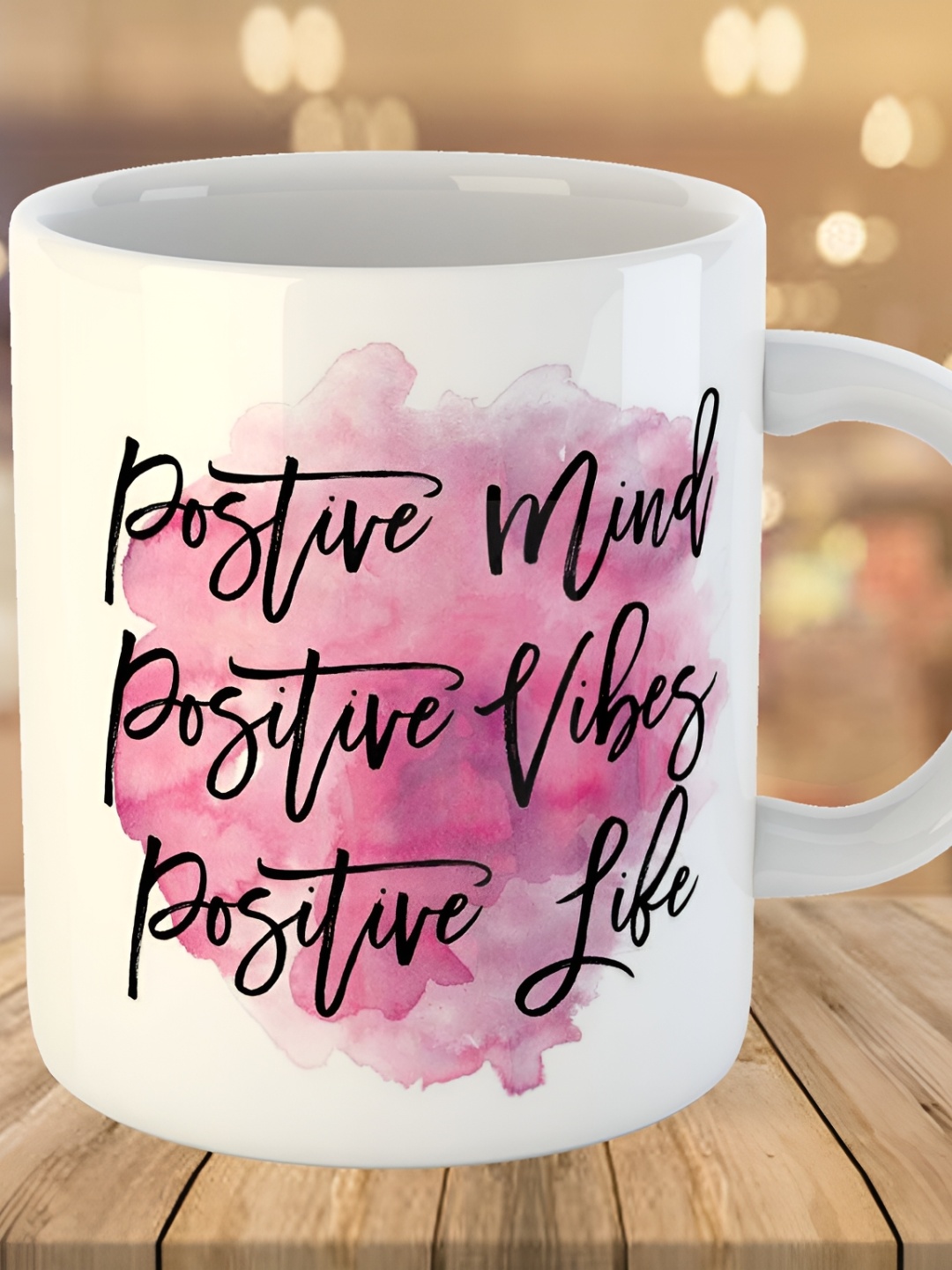 

Keviv White & Pink Text or Slogans Printed Ceramic Glossy Mug 325 ml