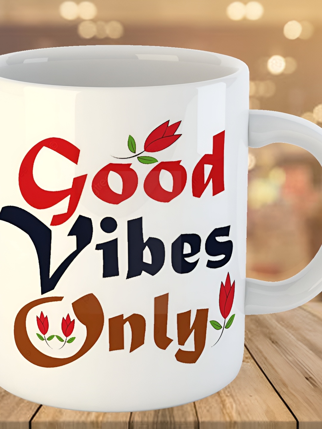 

Keviv White & Red Text or Slogans Printed Ceramic Glossy Mug 325 ml