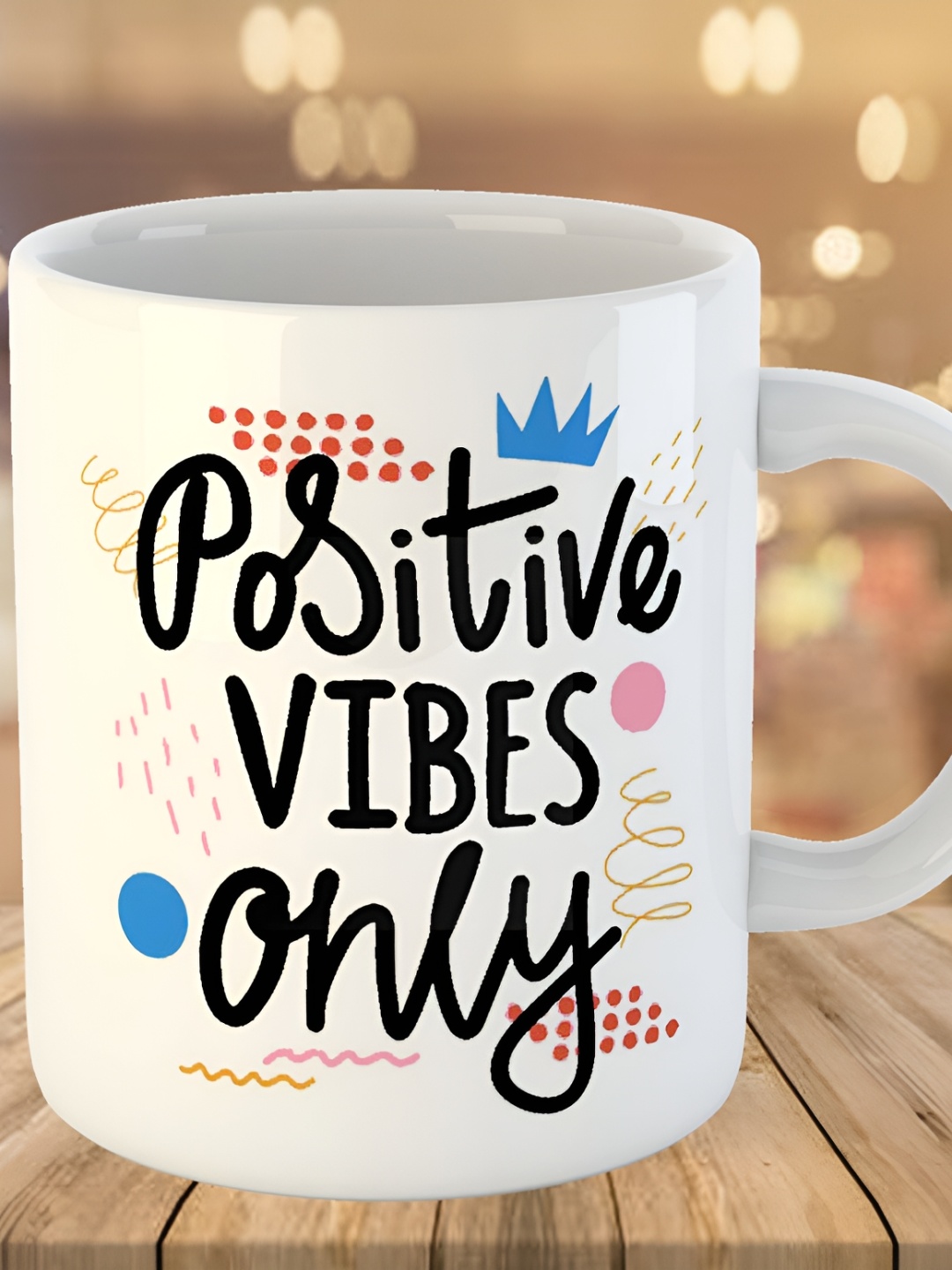

Keviv White & Black Text or Slogans Printed Ceramic Glossy Mug 325 ml