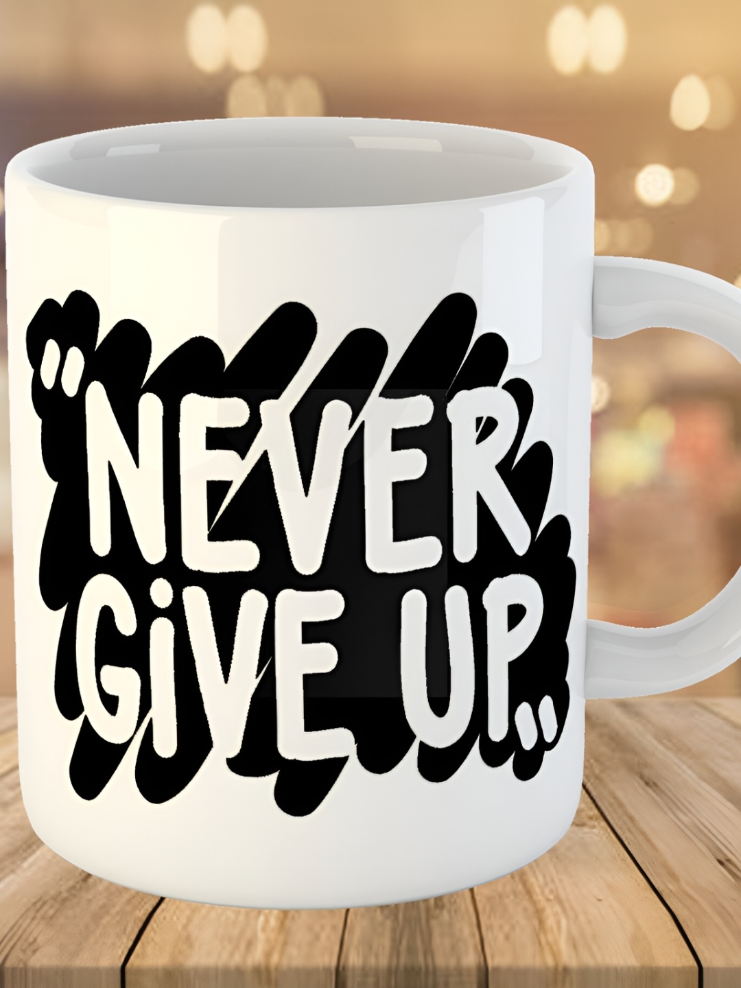 

Keviv White & Black Text or Slogans Printed Ceramic Glossy Mug 325 ml