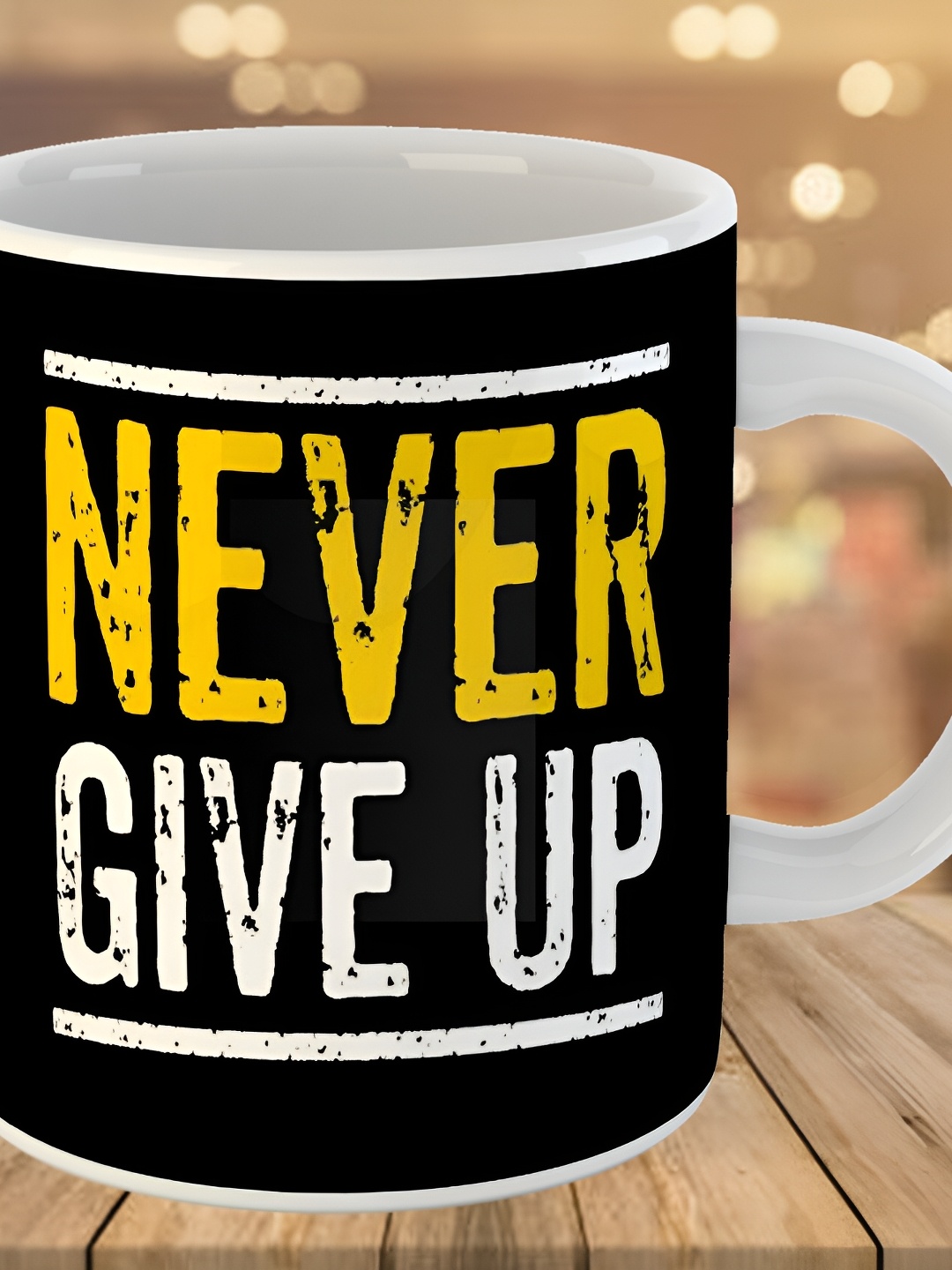 

Keviv Black & Yellow Text or Slogans Printed Ceramic Glossy Mug 325 ml