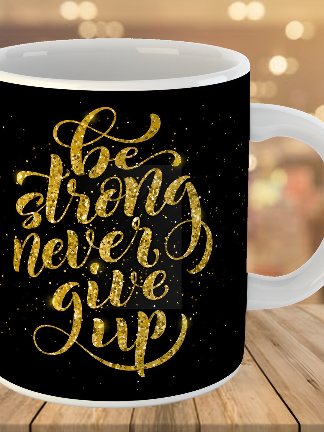 

Keviv Black & Yellow Text or Slogans Printed Ceramic Glossy Mug 325 ml