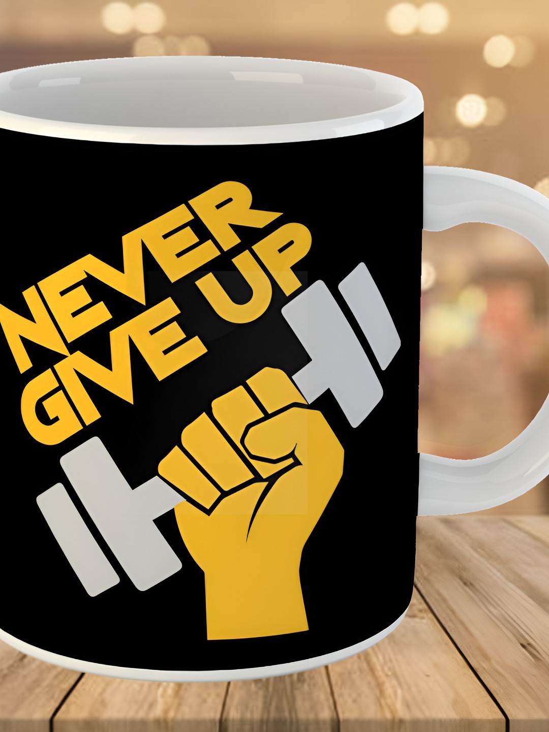 

Keviv Black & Yellow Text or Slogans Printed Ceramic Glossy Mug 325 ml