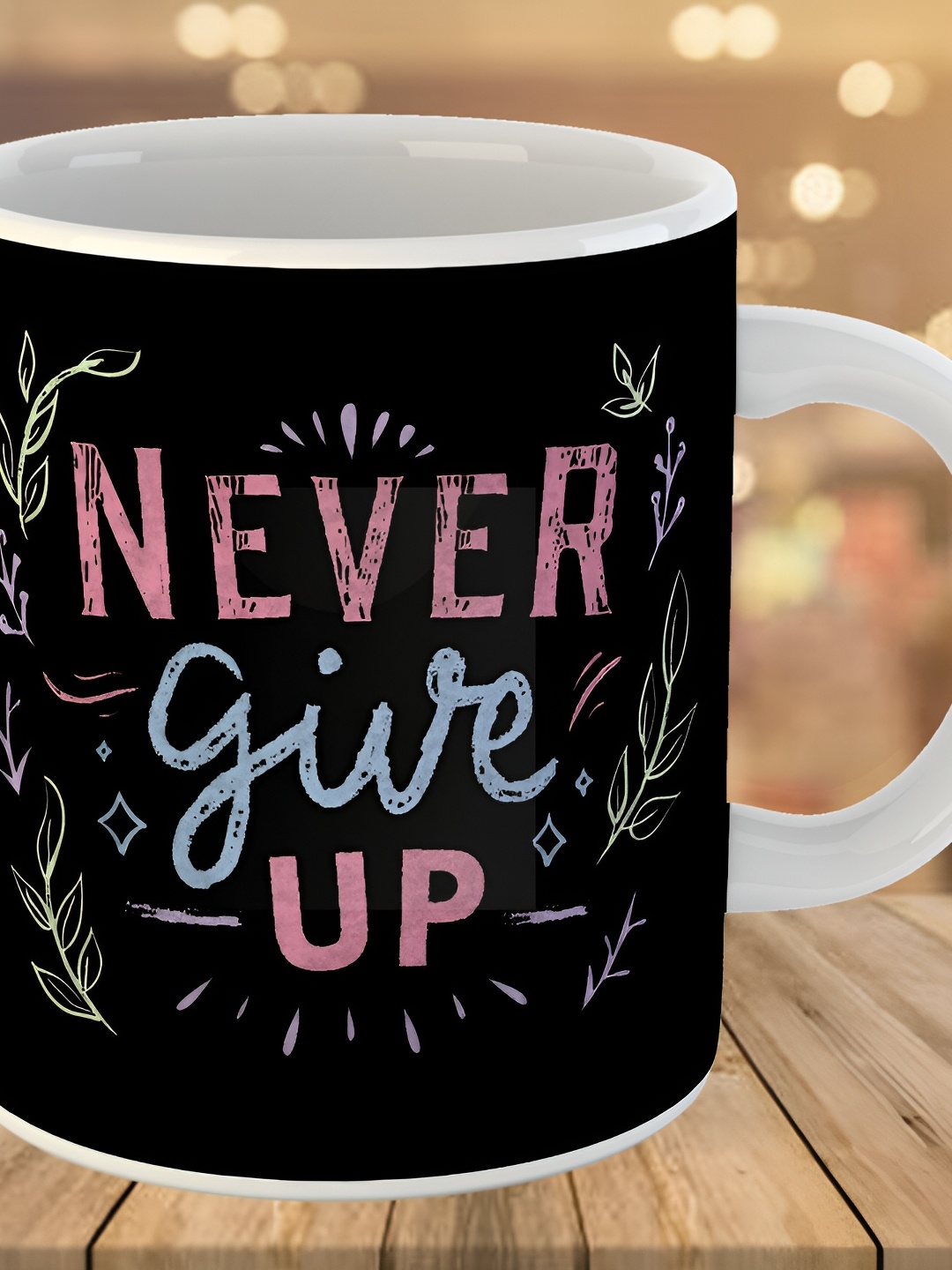 

Keviv Black & Pink Text or Slogans Printed Ceramic Glossy Mug 325 ml