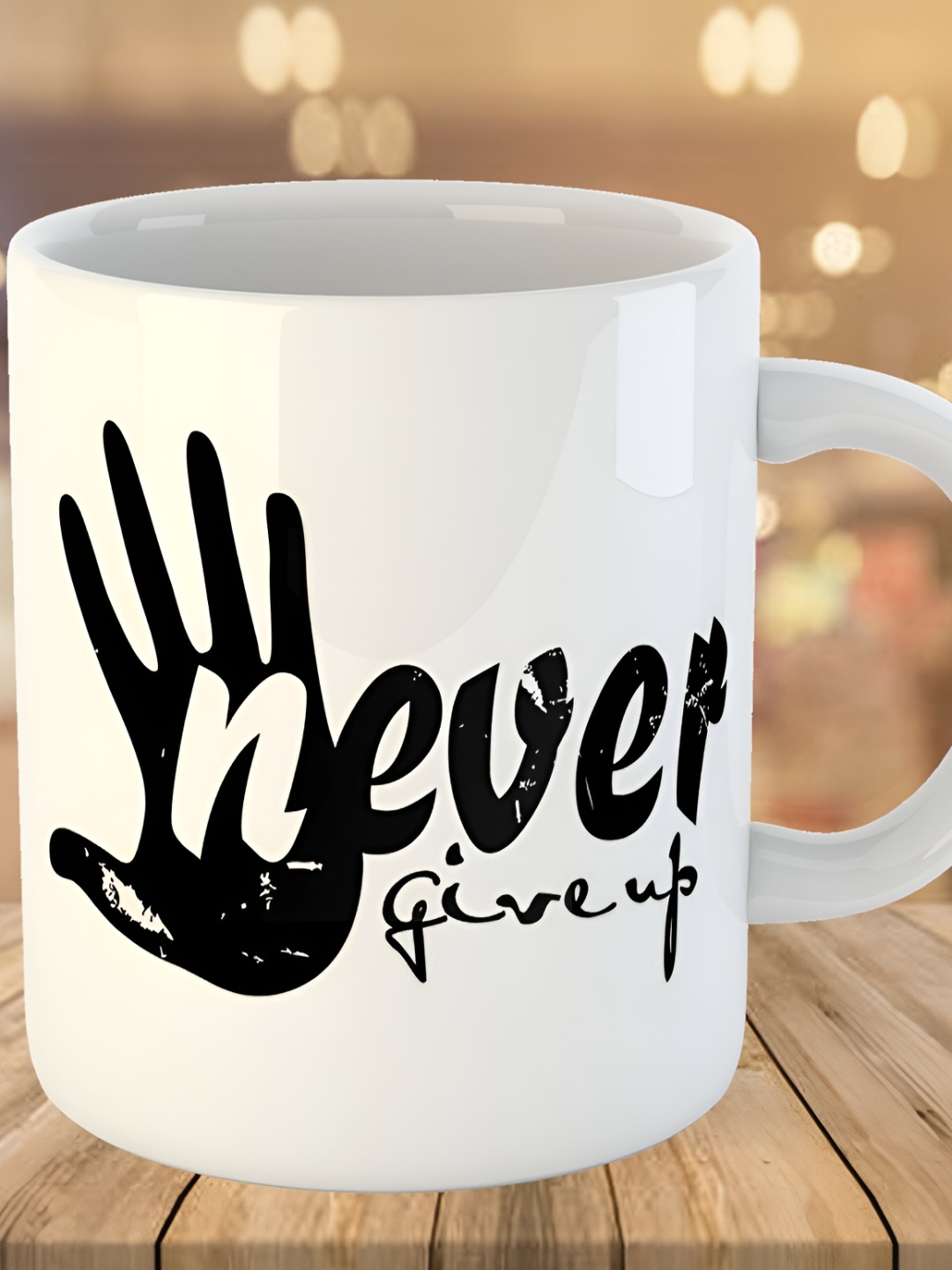 

Keviv White & Black Text or Slogans Printed Ceramic Glossy Mug 325 ml