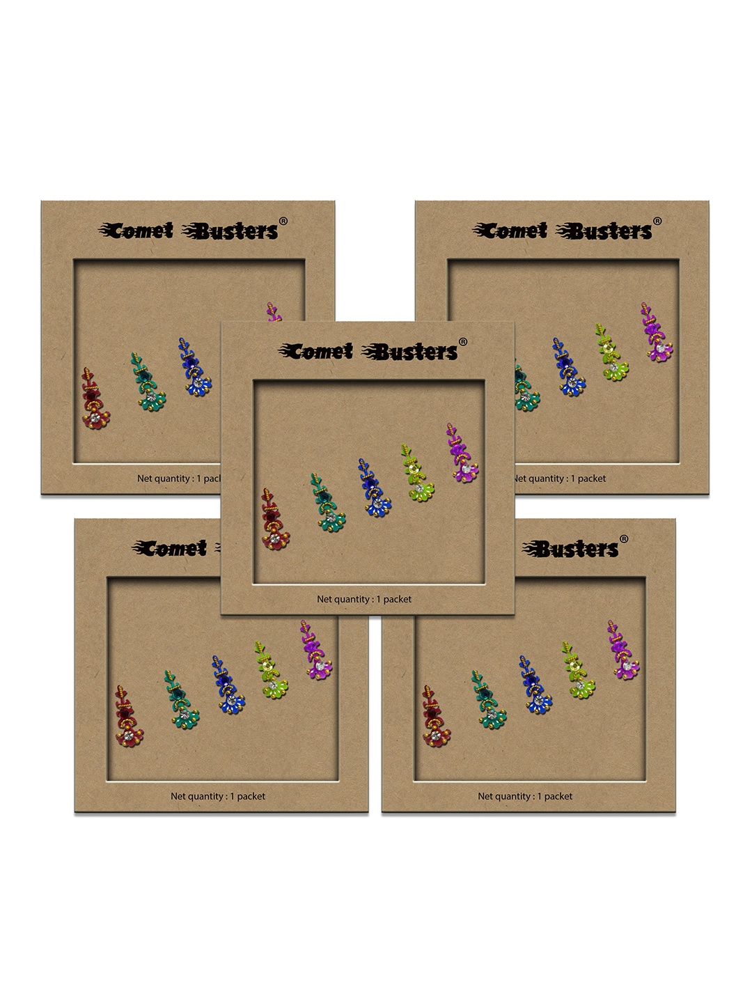 

Comet Busters 5-Pcs Traditional Designer Bindi - BIN032, Multi