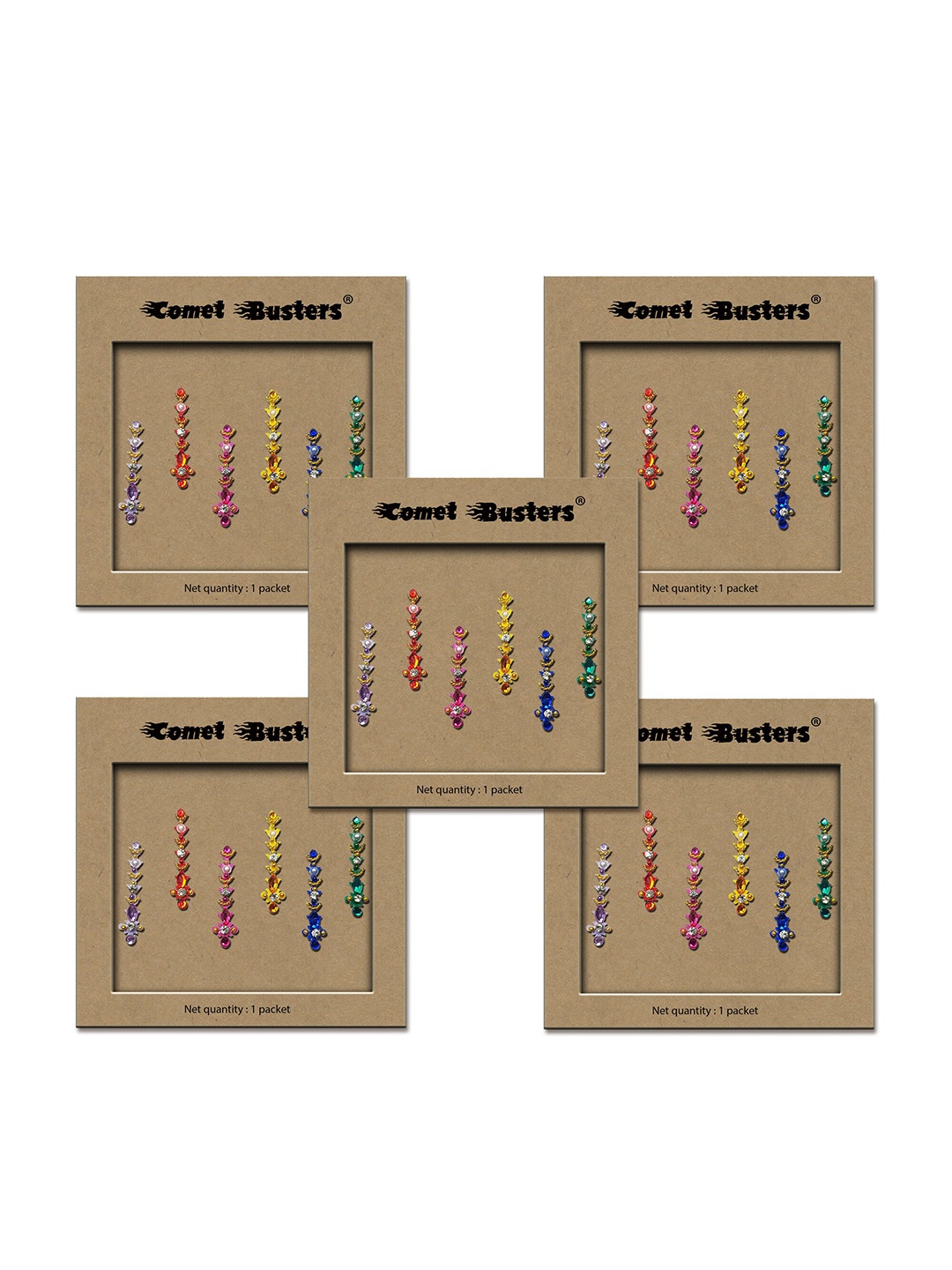 

Comet Busters 5-Pcs Traditional Designer Bindi - BIN019, Multi