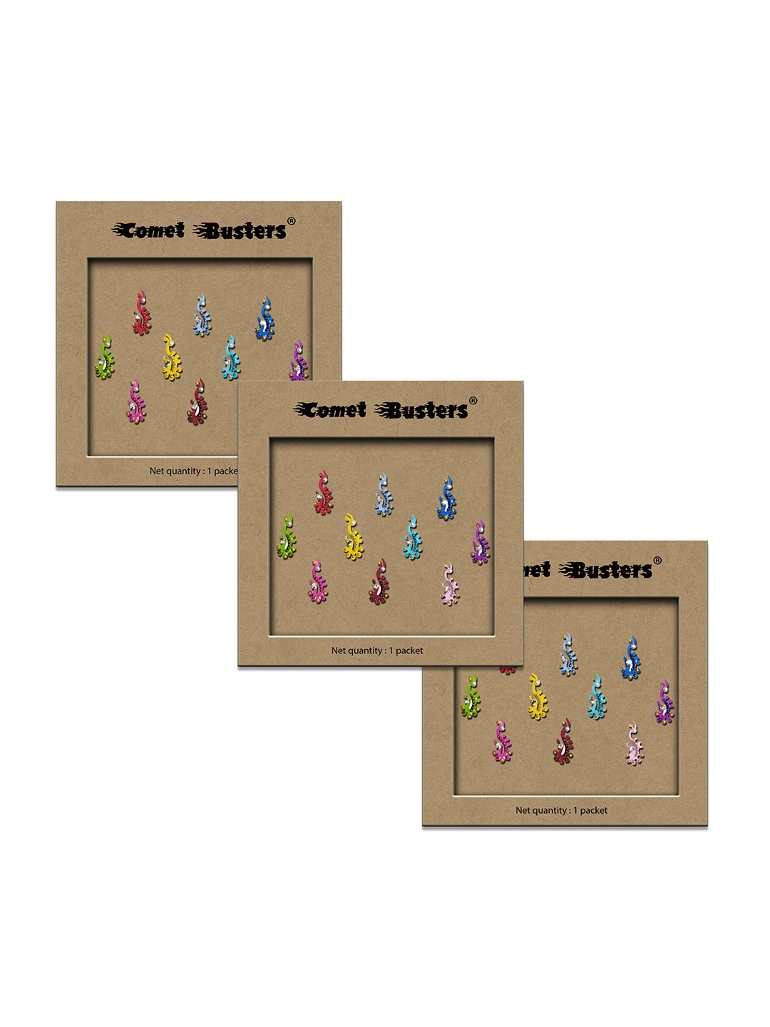 

Comet Busters 3-Pcs Traditional Designer Bindi - BIN036, Multi
