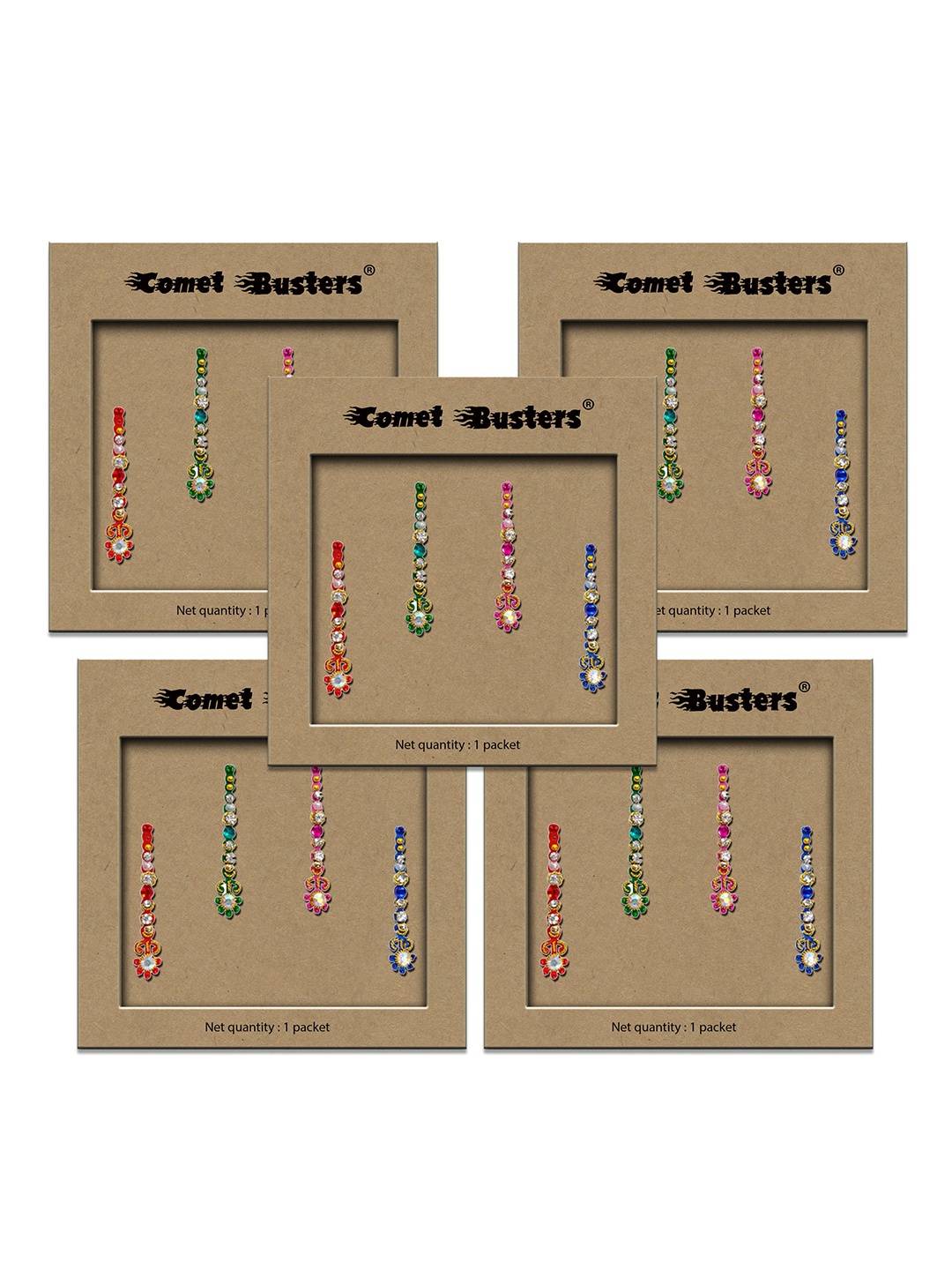 

Comet Busters 5-Pcs Traditional Designer Bindi - BIN026, Multi