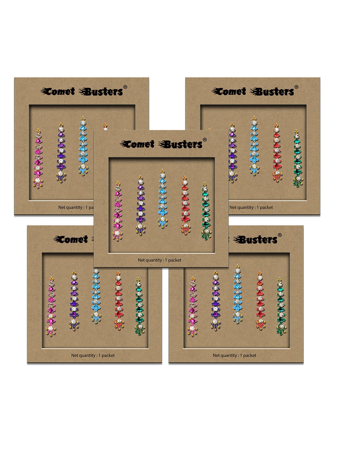 

Comet Busters 5-Pcs Traditional Designer Bindi - BIN027, Multi
