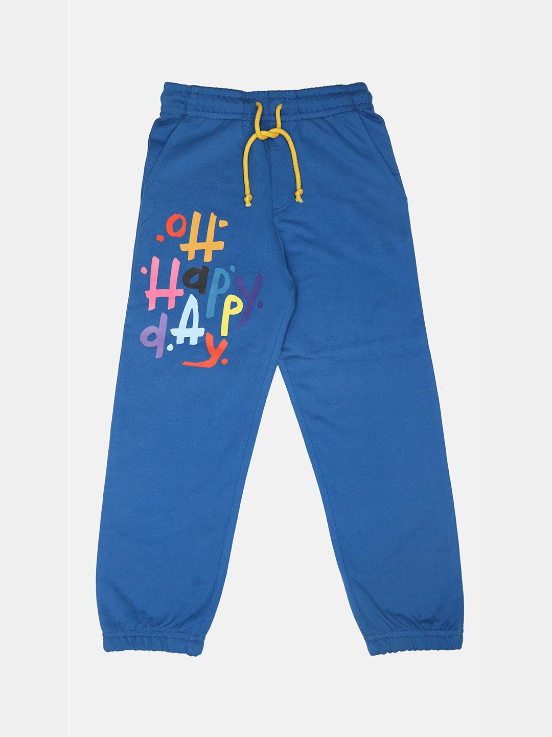 

HARBOR N BAY Boys Typographic Printed Cotton Mid-Rise Joggers, Blue