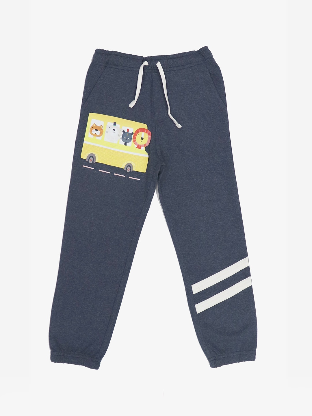 

HARBOR N BAY Boys Bus Printed Printed Pure Cotton Jogger, Navy blue