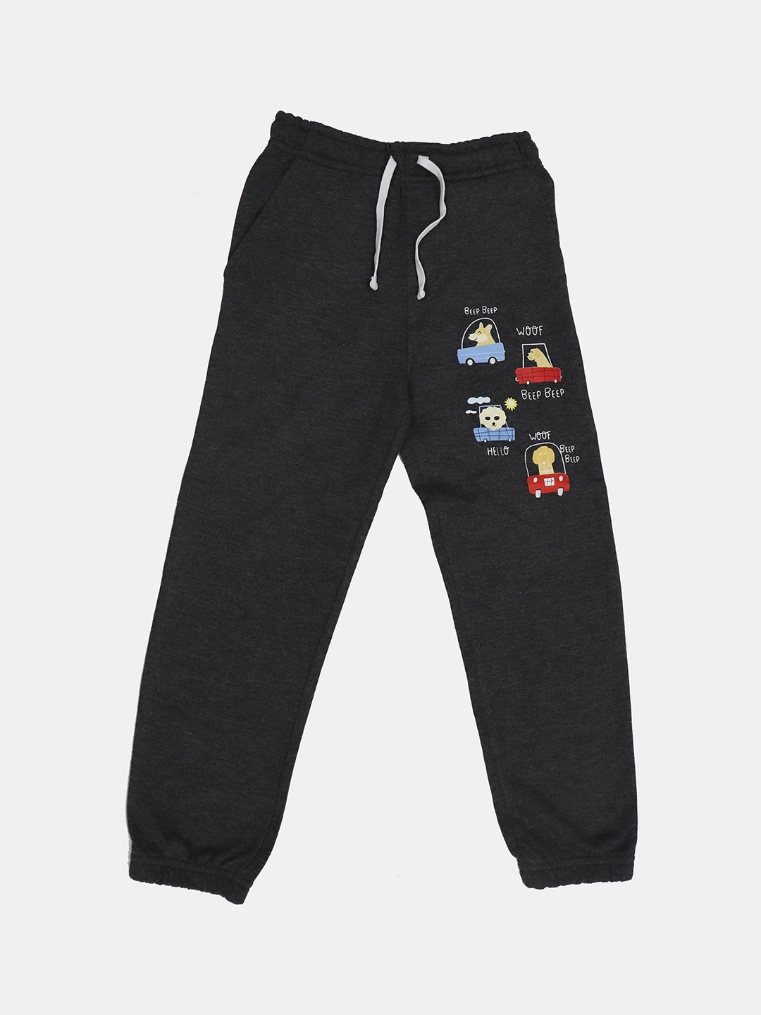 

HARBOR N BAY Boys Printed Cotton Mid Rise Joggers, Charcoal