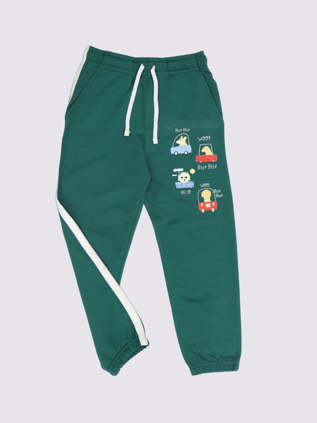 

HARBOR N BAY Boys Printed Cotton Mid Rise Joggers, Green