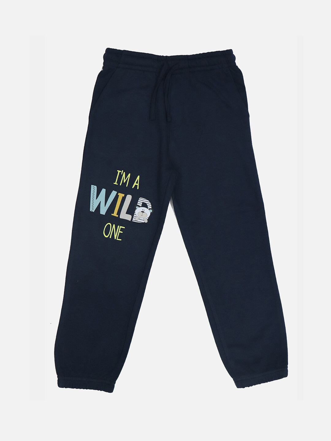 

HARBOR N BAY Boys Typography Printed Cotton Jogger, Navy blue