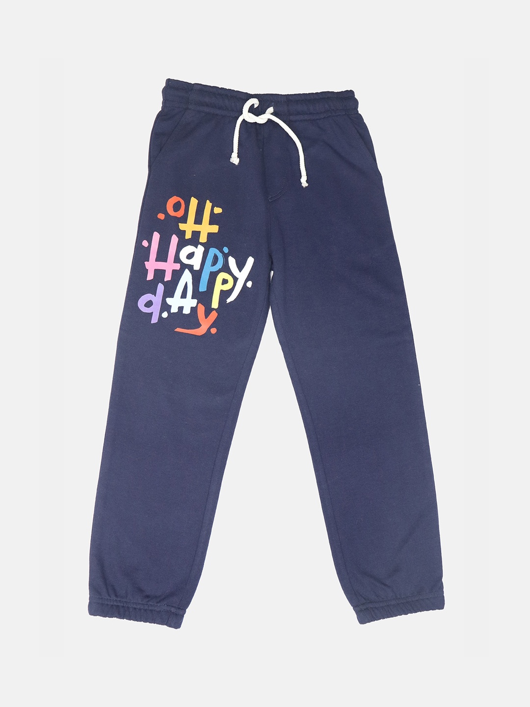 

HARBOR N BAY Boys Typography Printed Cotton Jogger, Navy blue