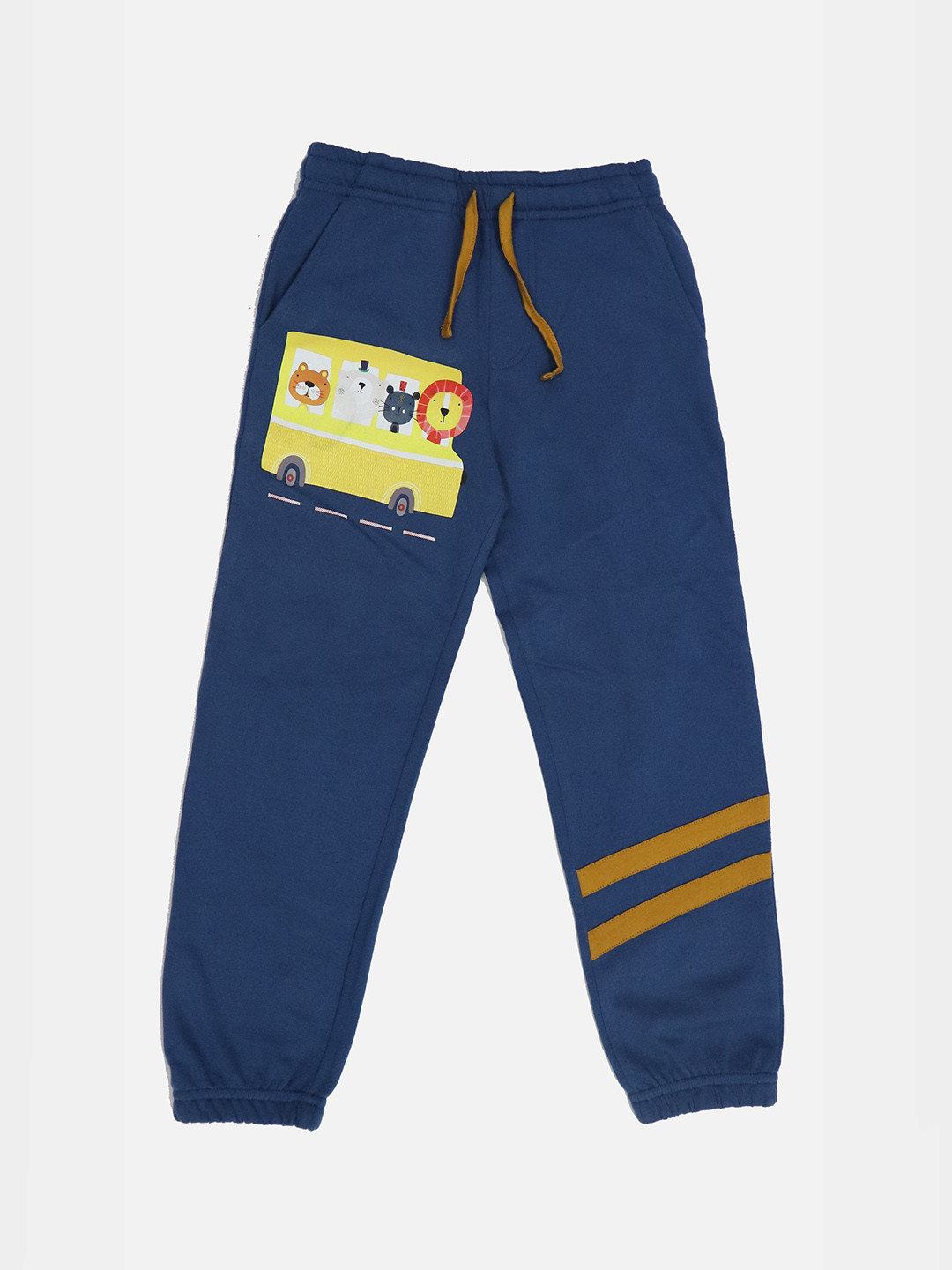 

HARBOR N BAY Boys Graphic Printed Mid-Rise Cotton Joggers, Blue