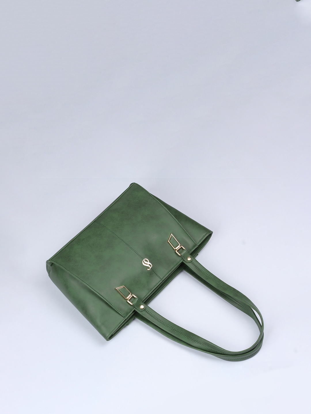 

Fostelo Textured Zip Detail PU Structured Shoulder Bag, Green