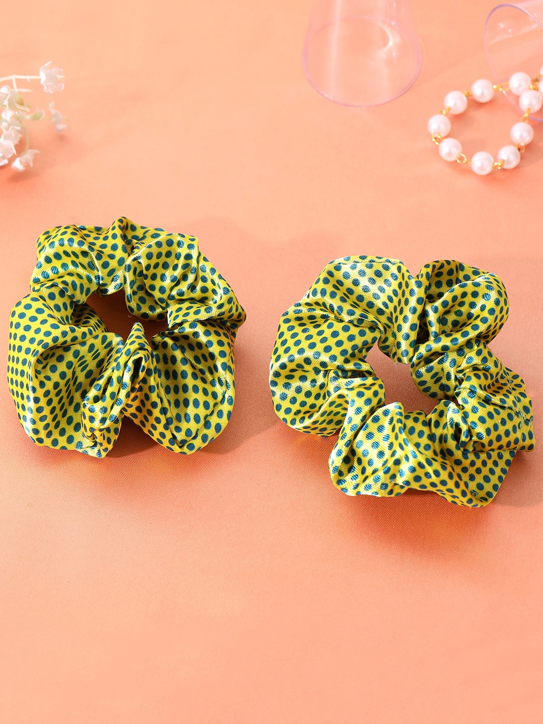 

Estele Women Set of 2 Ponytail Holders, Green