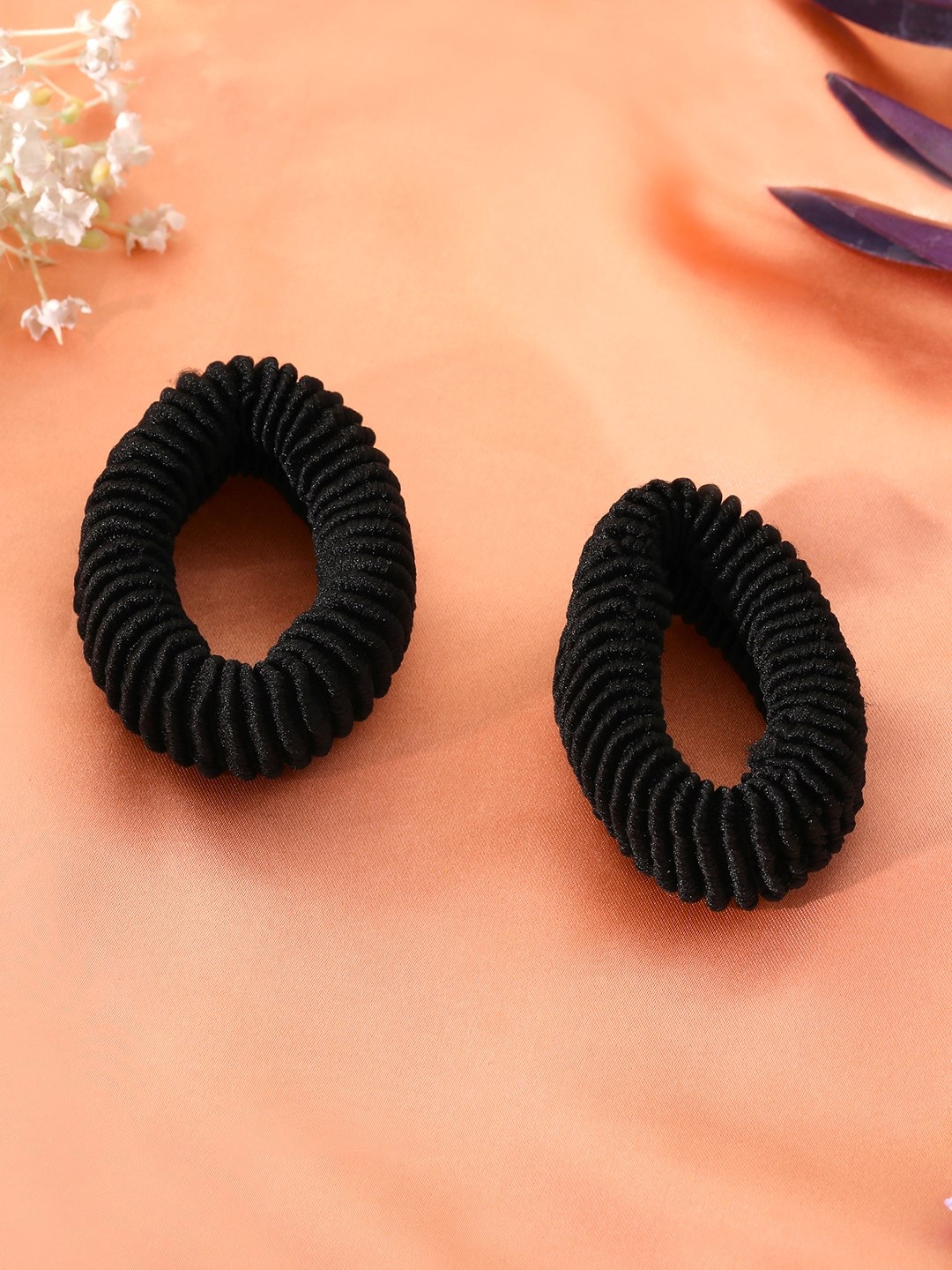 

Estele Women Set of 2 Ponytail Holders, Black